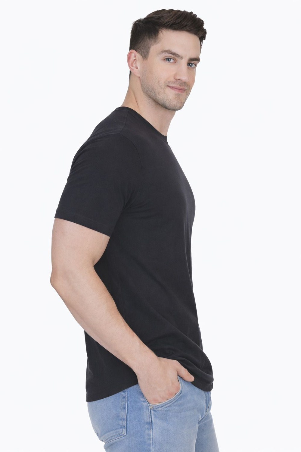 Image of Vmens99 Printed Men Round Neck Black T-Shirt