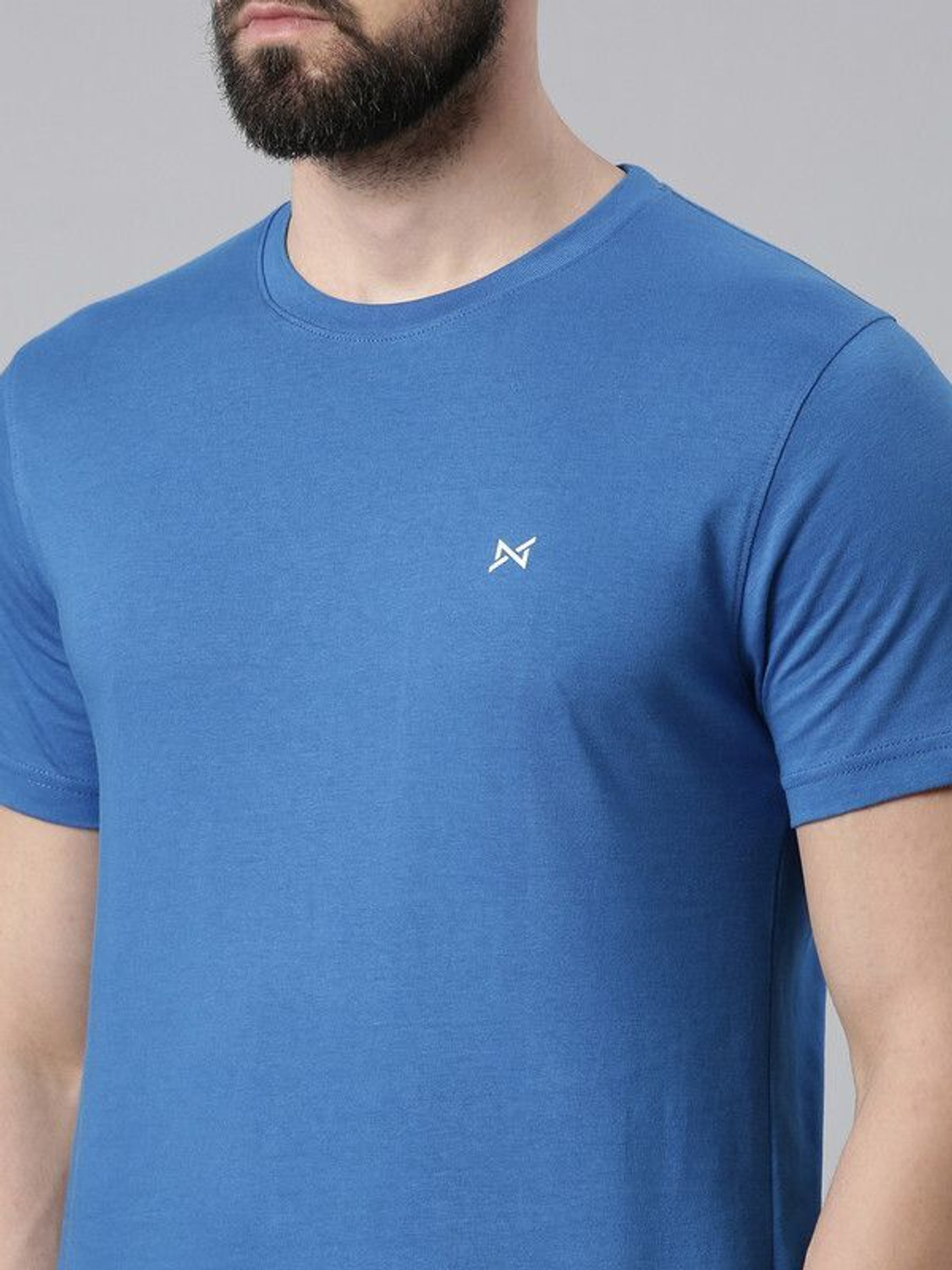 Image of Force NXT Solid Men Round Neck Multicolor T-Shirt