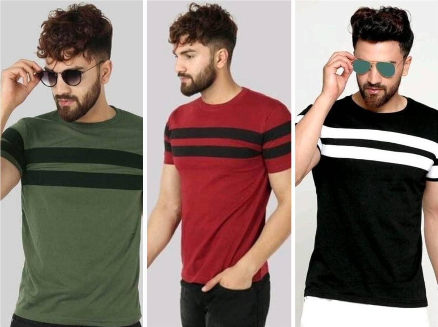 Jaqque Men Printed Round Neck Polyester Multicolor T-Shirt