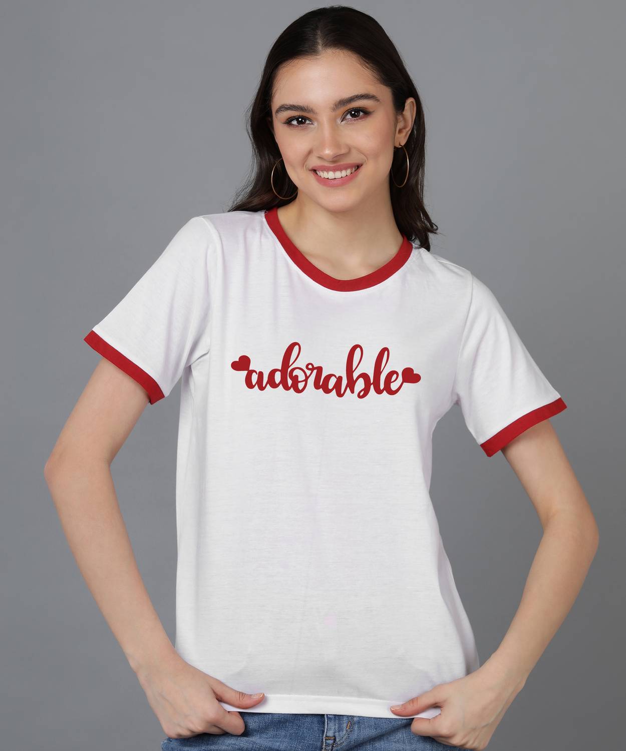 Adyavastram Typography Women Round Neck White T-Shirt