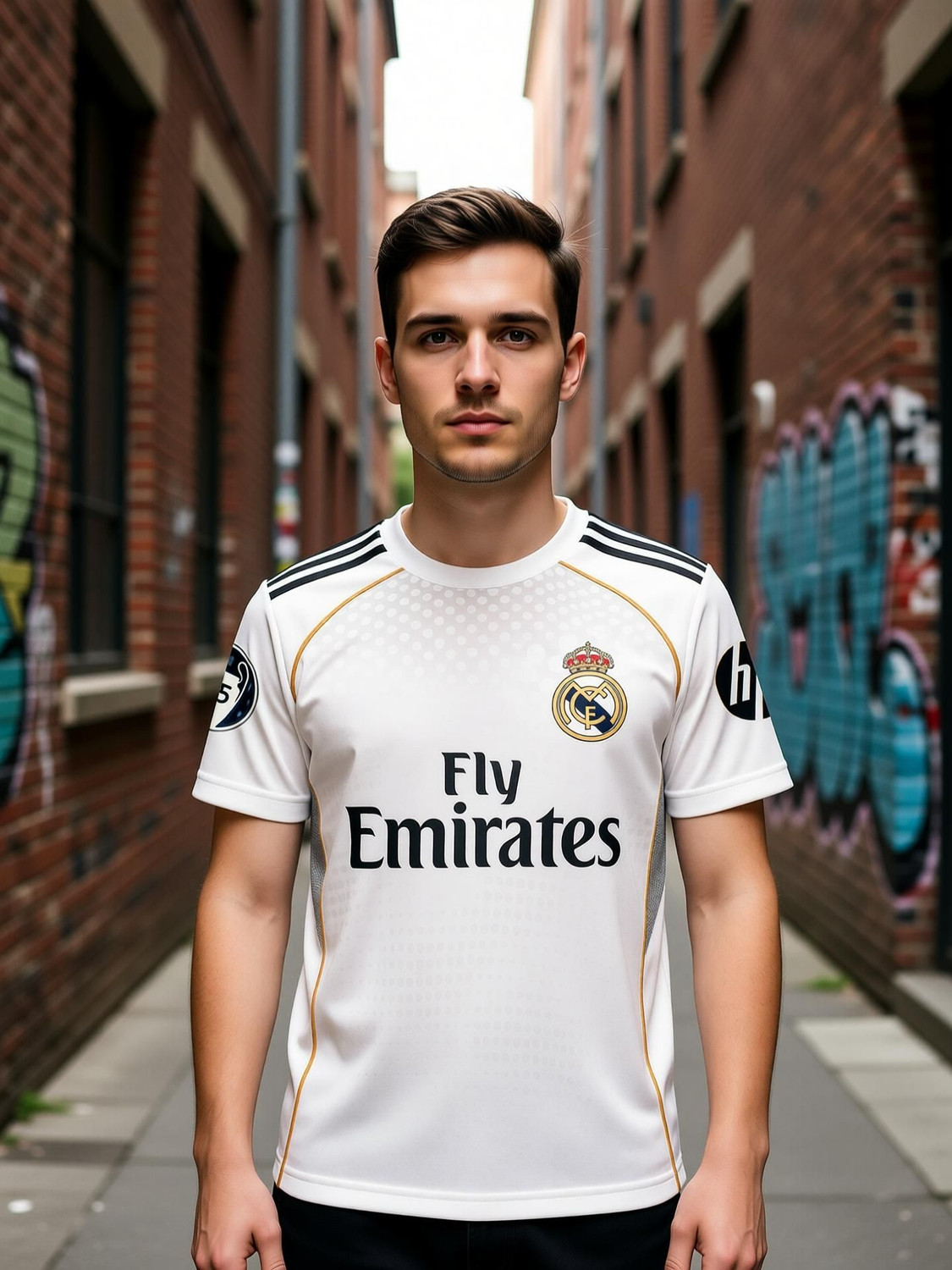 Image of safANGEL Printed Men Round Neck White T-Shirt