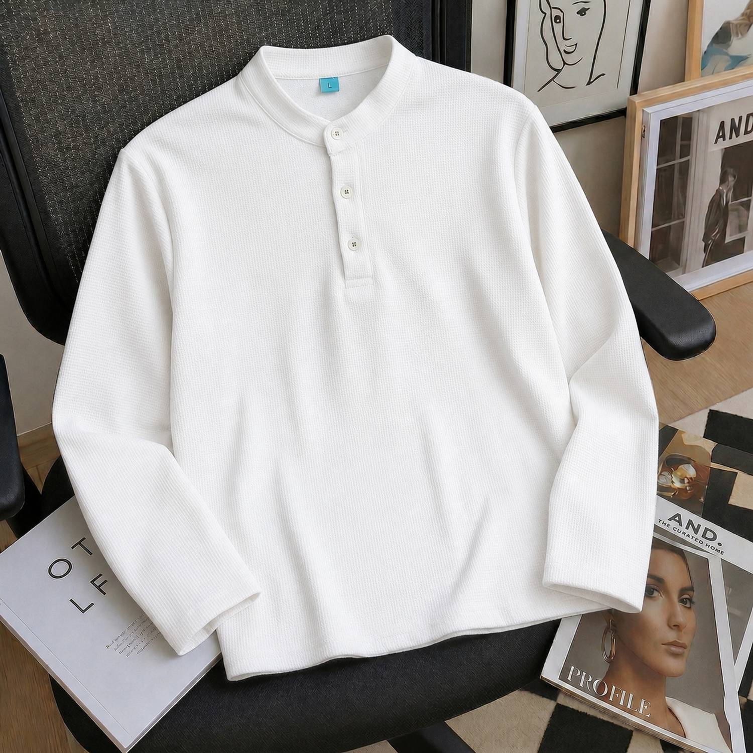 Try Colorblock Men Polo Neck White T-Shirt - Image 1
