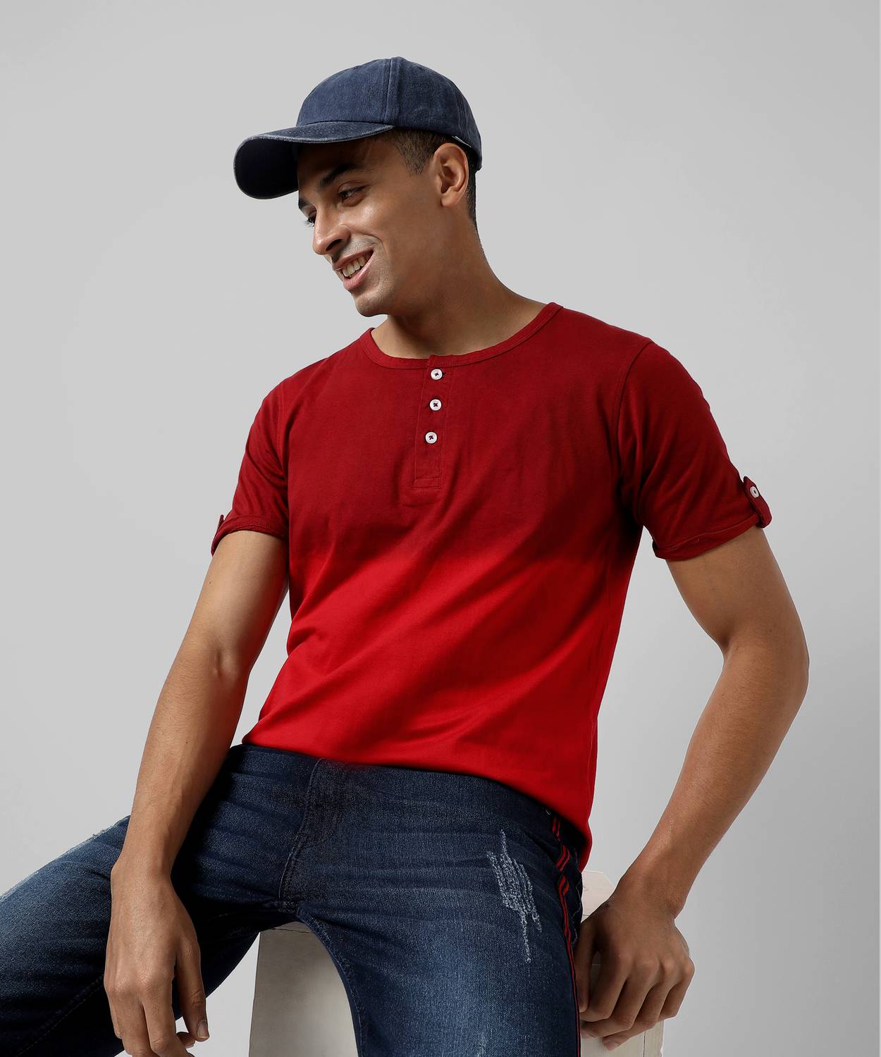 CAHOOT Colorblock Men Crew Neck Red T-Shirt