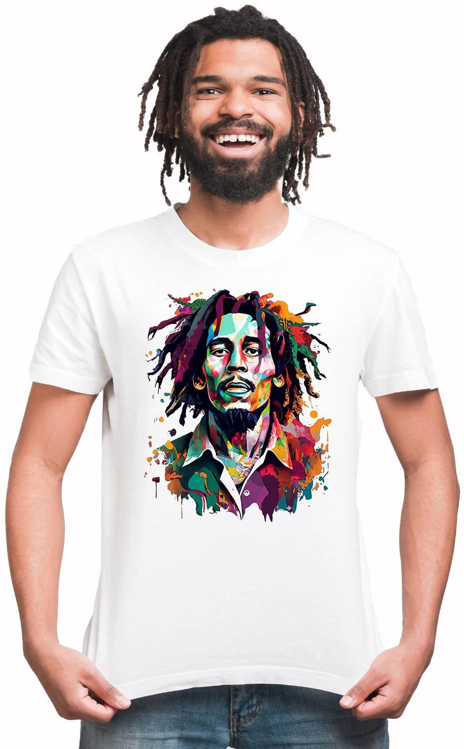 Ashu Fashion Graphic Print Men Round Neck White T-Shirt
