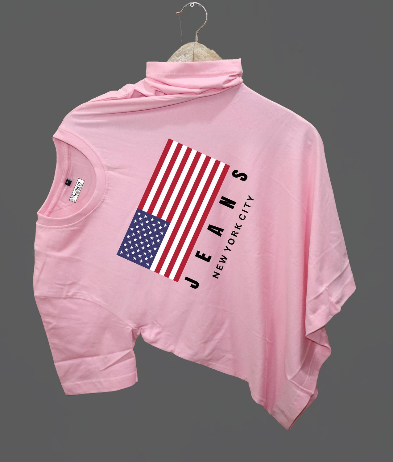 Magneto Men Printed, Typography Round Neck Pure Cotton Pink T-Shi
