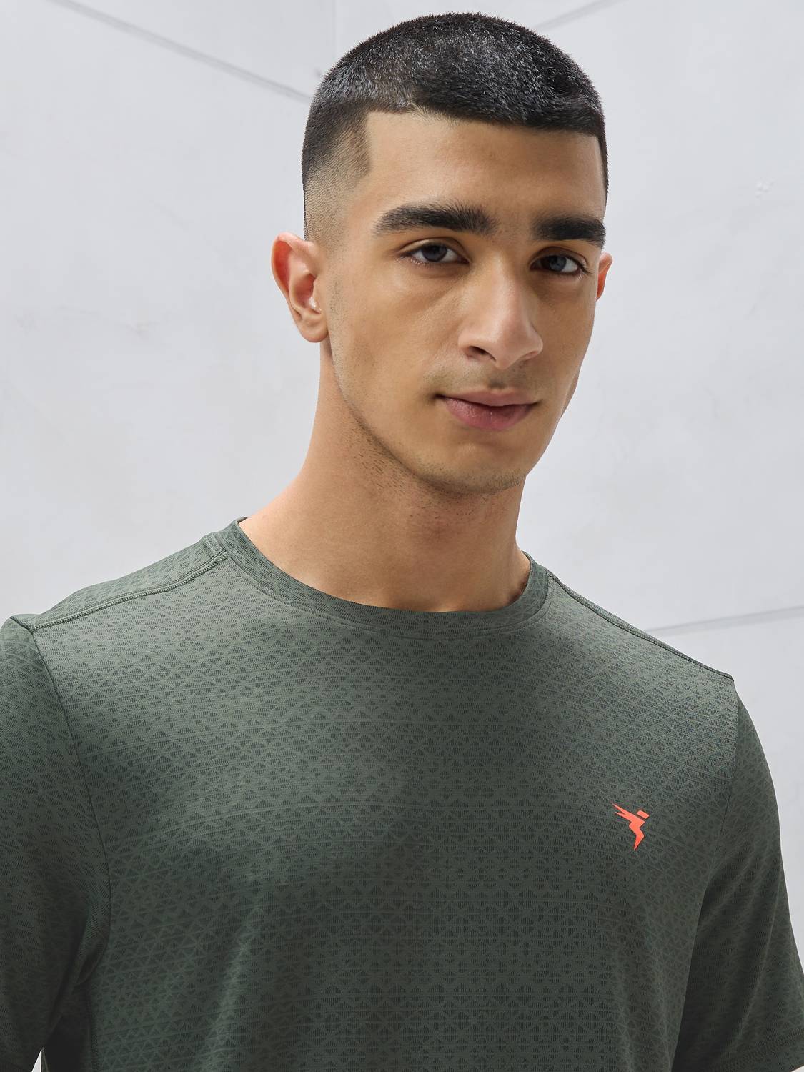 TECHNOSPORT Men Green Crew Neck T-Shirt - Image 3