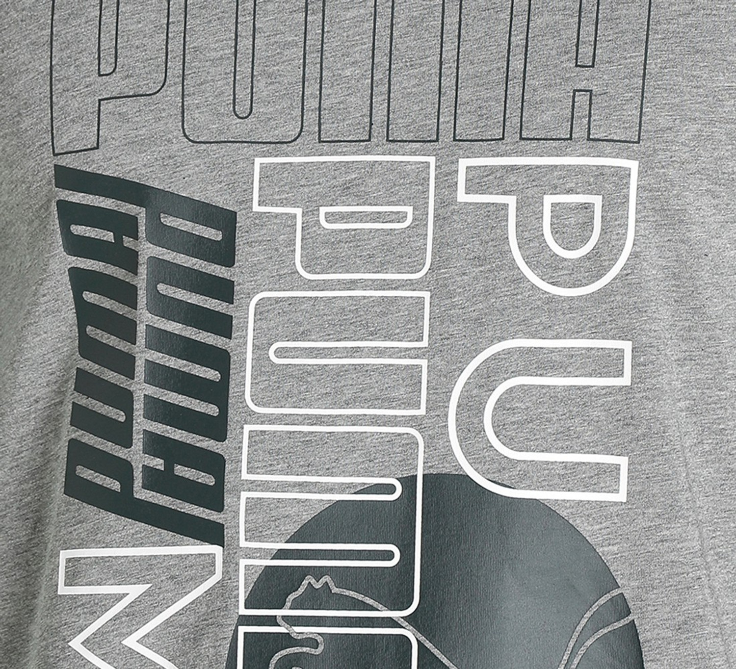 Image of PUMA Printed Men Round Neck Grey T-Shirt