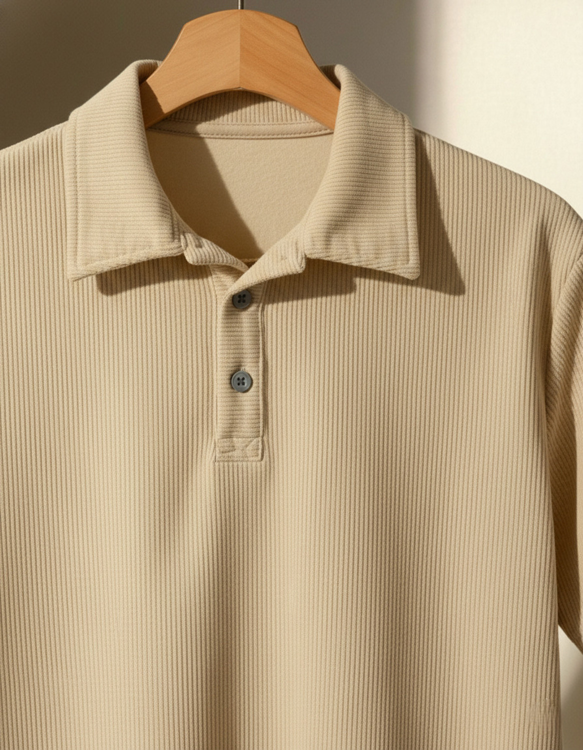 Image of Try This Typography Men Polo Neck Silver, Beige T-Shirt