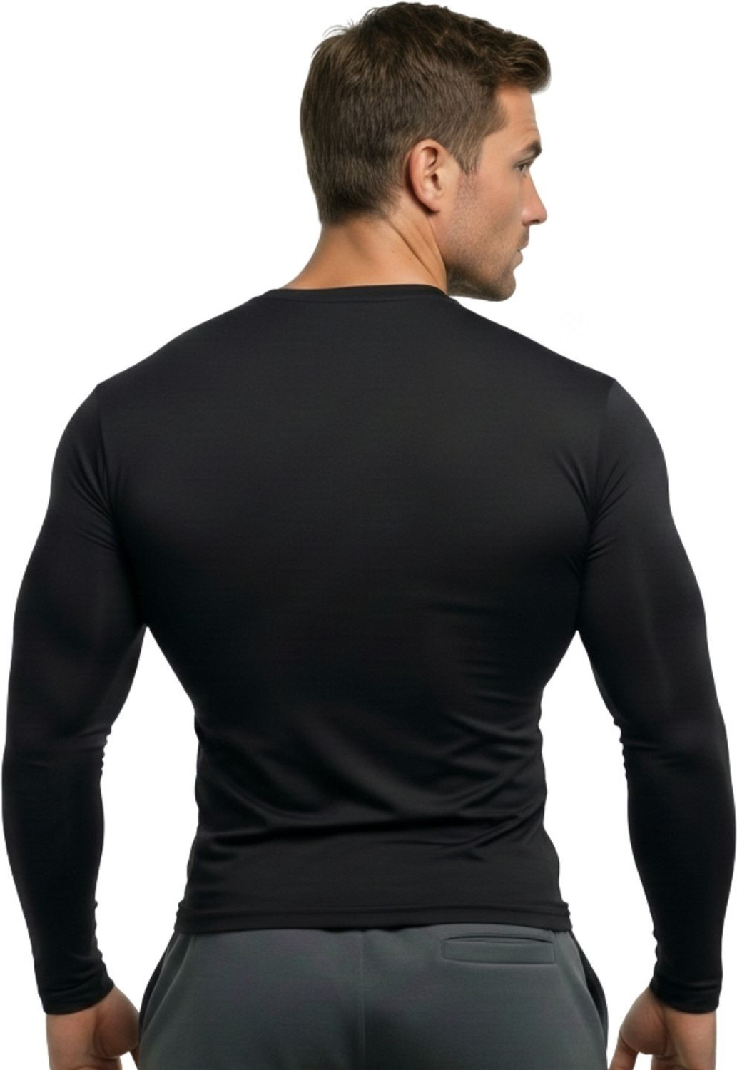 Image of NINQ Solid Men Round Neck Black T-Shirt