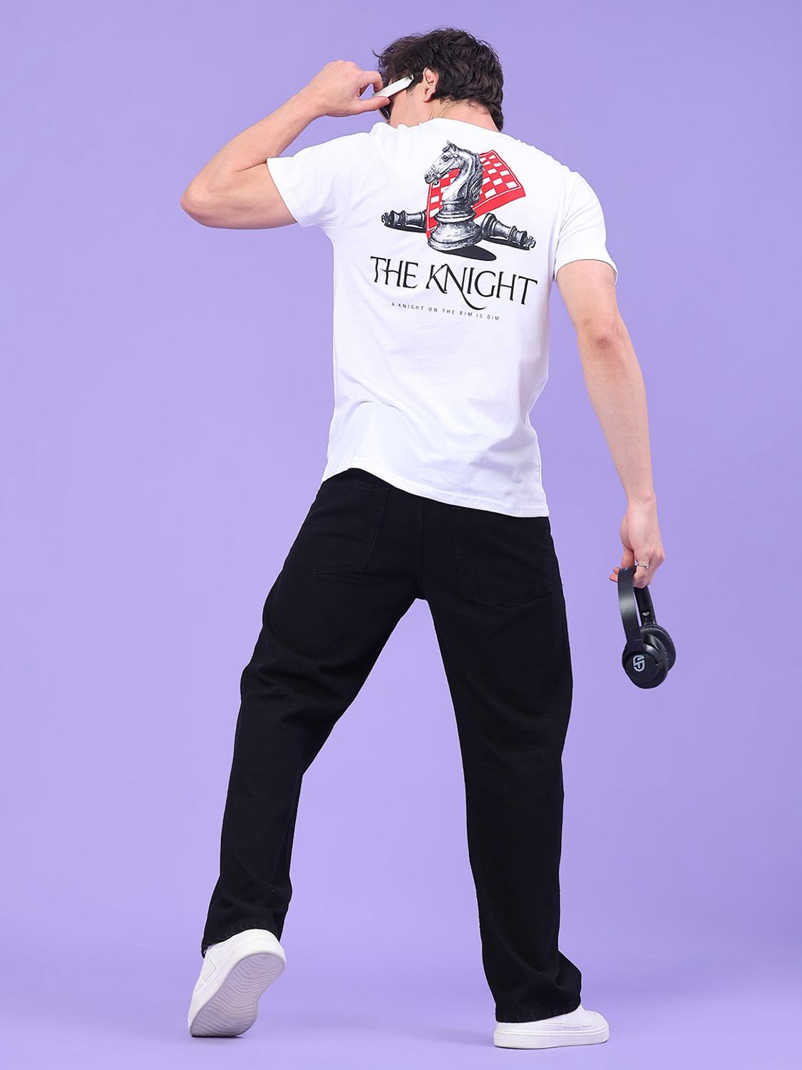 Image of V-MART Printed Men Round Neck White T-Shirt