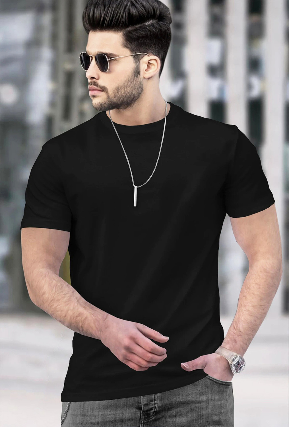 Image of TRIPR Solid Men Multicolor T-Shirt