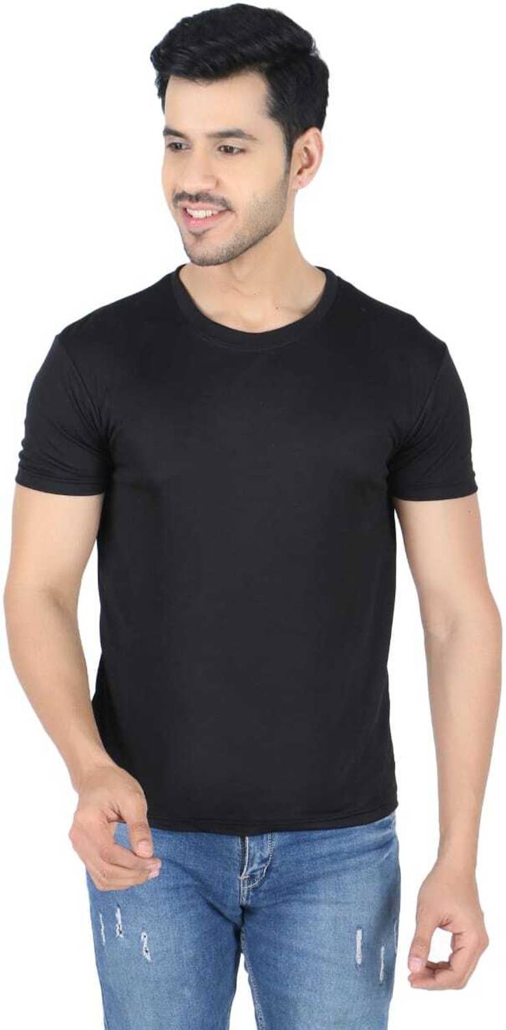 ARG FASHIONS Men Solid Round Neck Polyester Multicolor T-Shirt