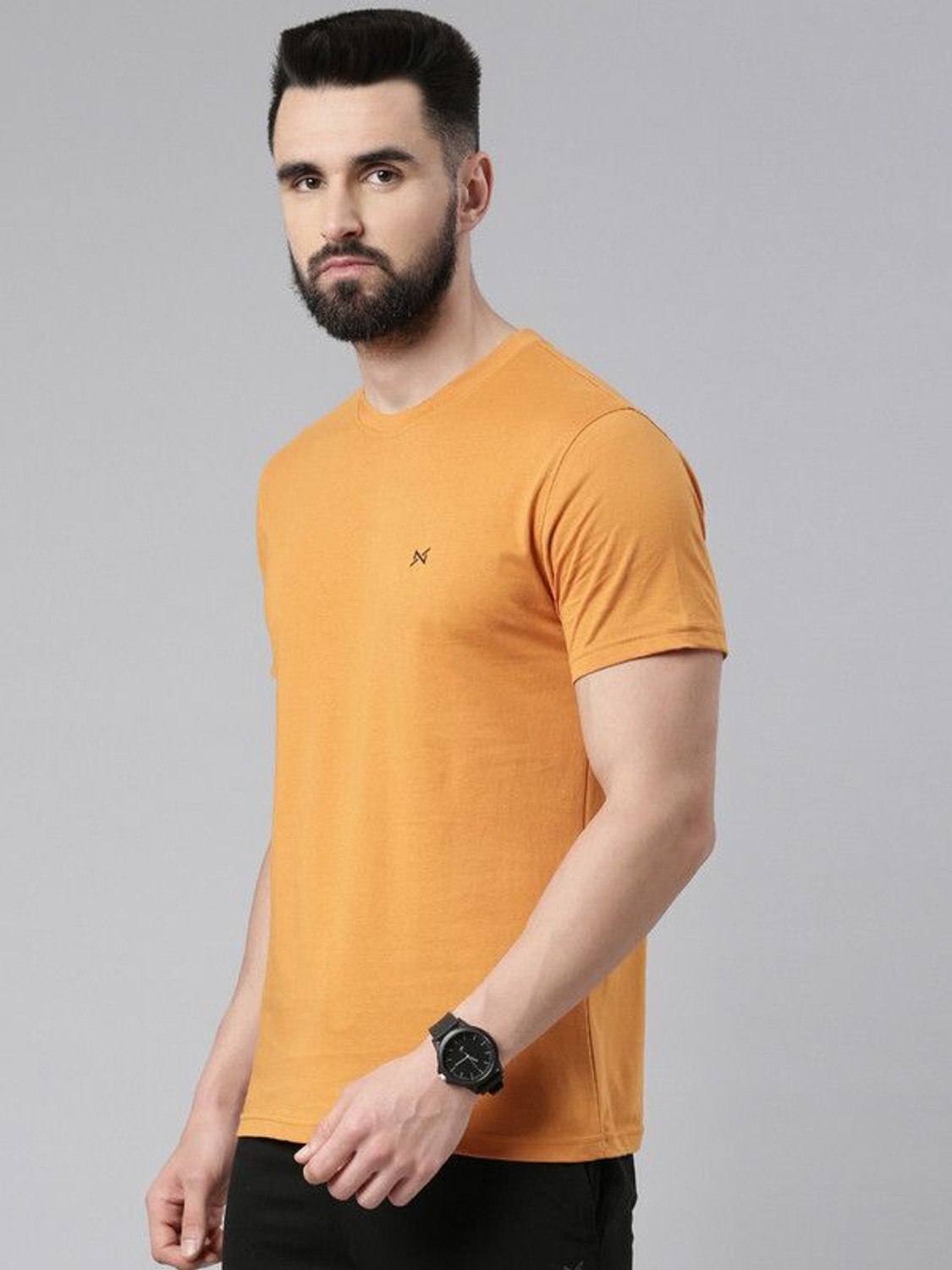 Image of Force NXT Solid Men Round Neck Multicolor T-Shirt