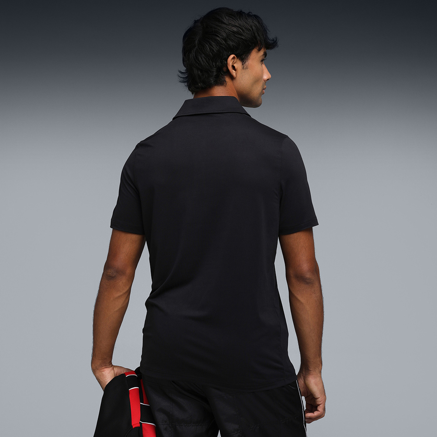 Image of PUMA Solid Men Polo Neck Black T-Shirt