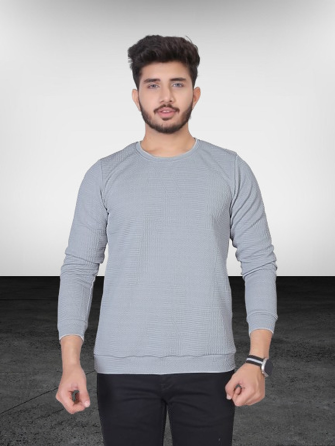 Image of Nortex Solid Men Round Neck Blue T-Shirt