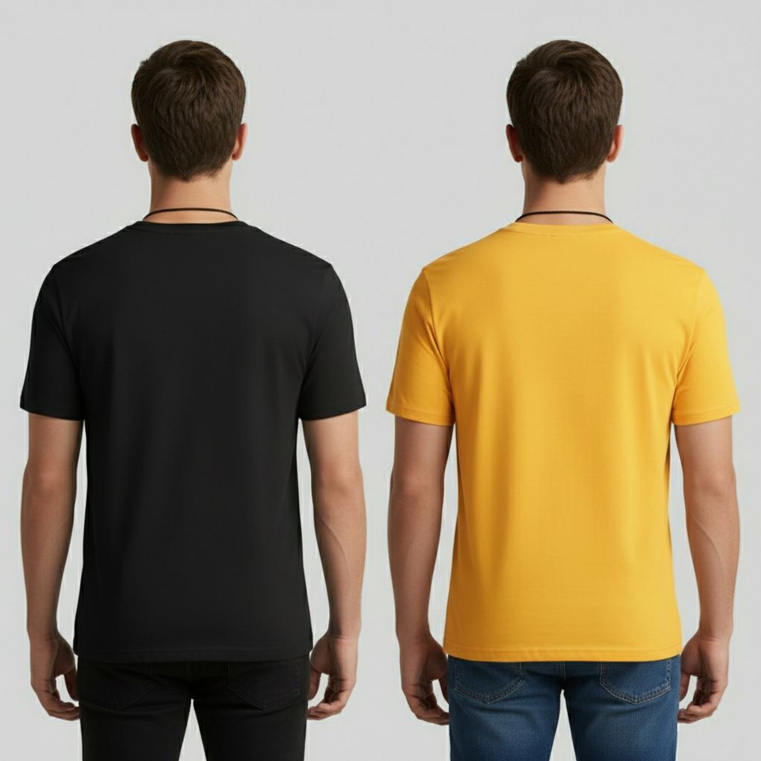 Image of stylesmyth Printed Men Round Neck Black, Yellow T-Shirt