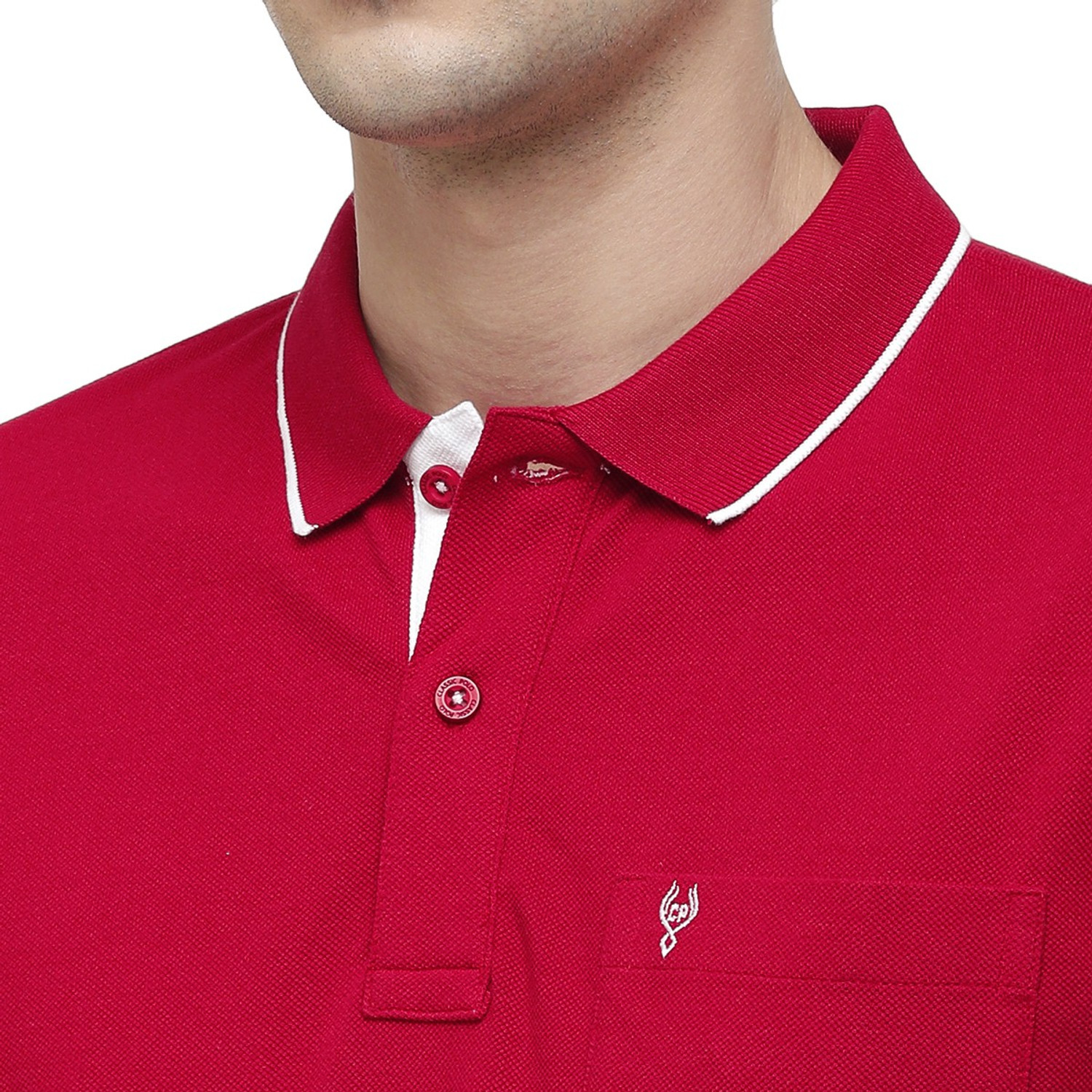 Image of Classic Polo Solid Men Polo Neck Red T-Shirt