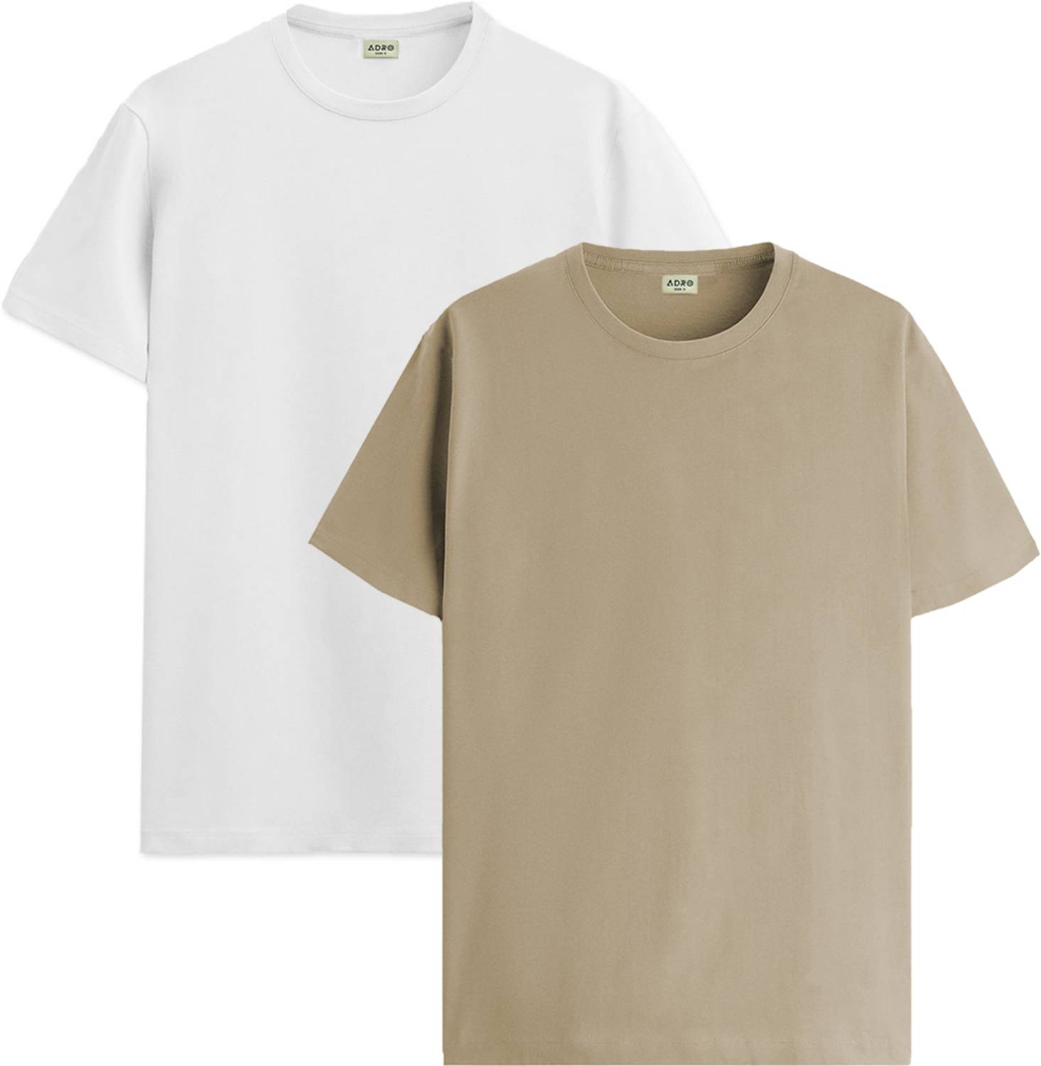 ADRO Solid Men Crew Neck White T-Shirt