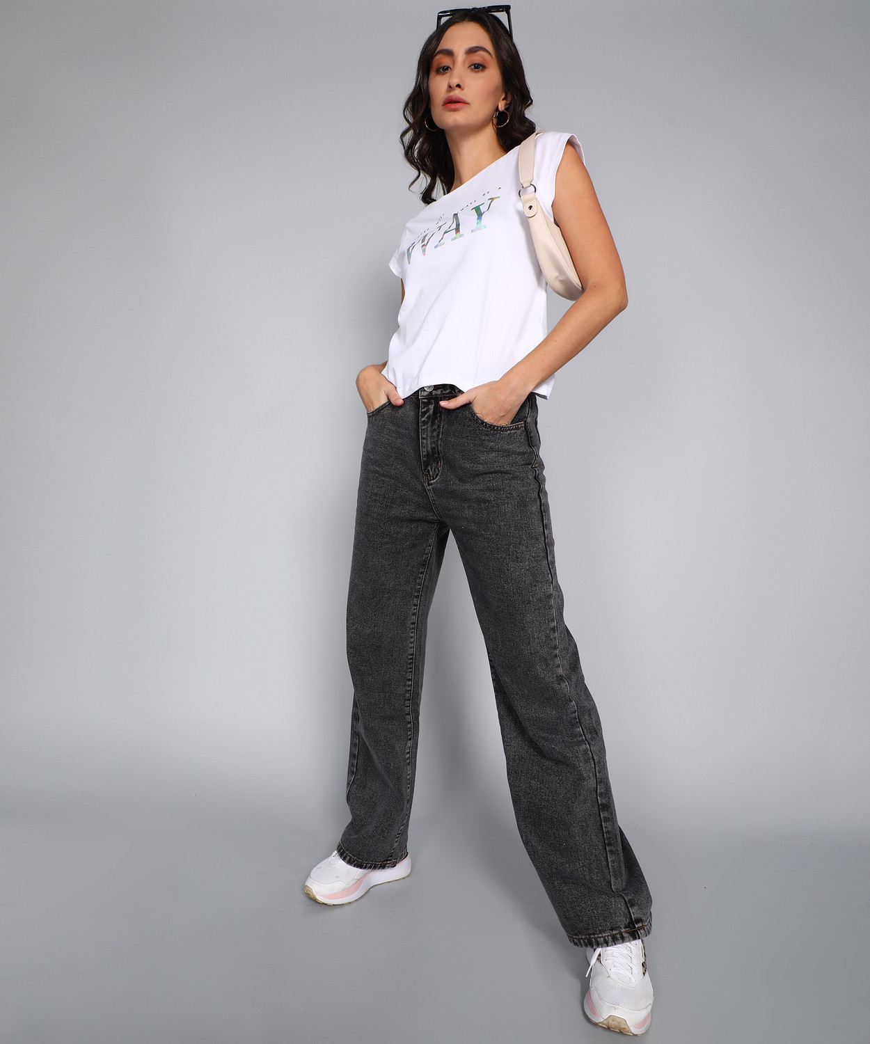 Image of METRONAUT Printed Women Crew Neck White T-Shirt