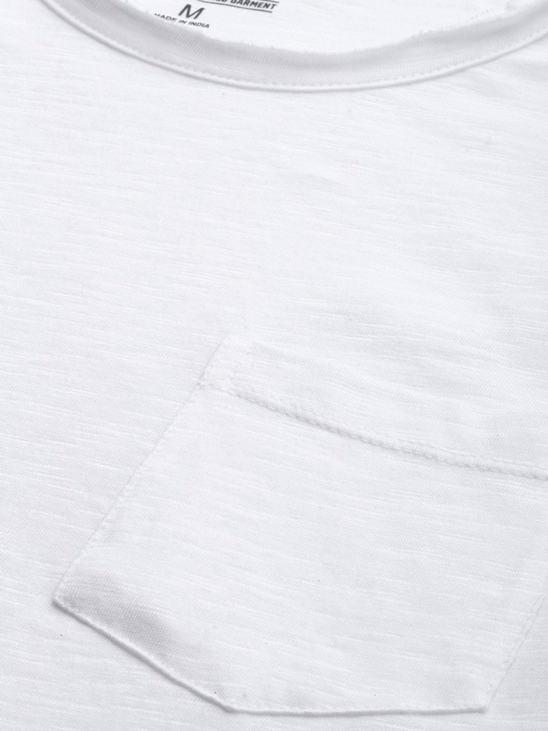 Image of Roadster Solid Men Round Neck White T-Shirt