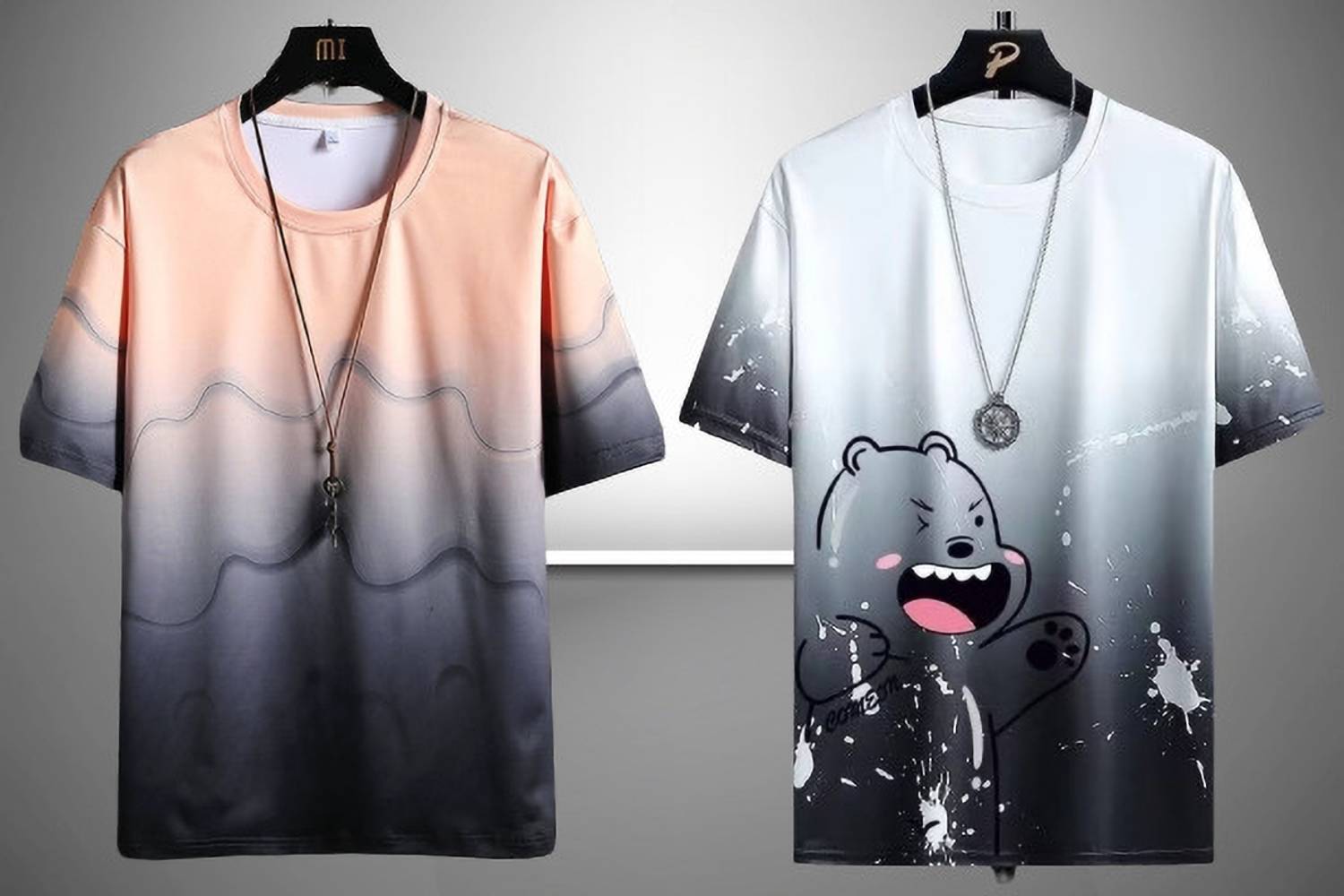COTTONIMPERIAL Men Beige White T-Shirt Pack of 2 - Image 2