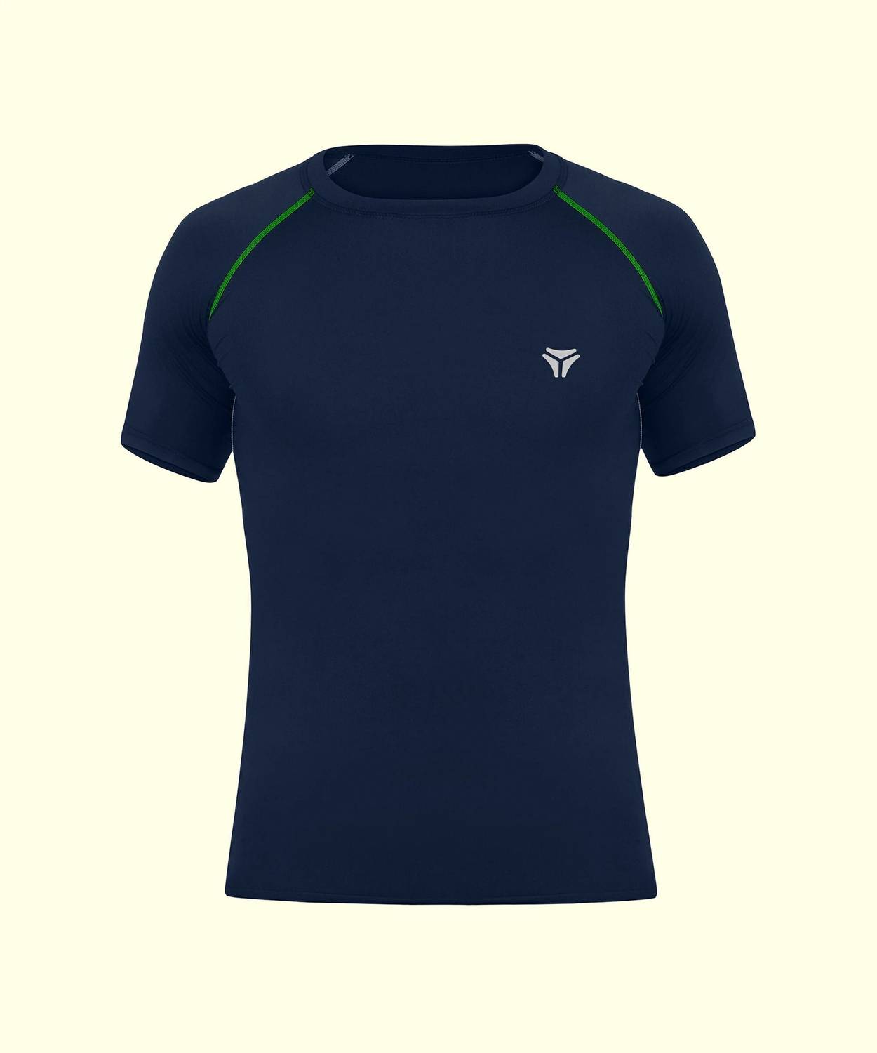 Kyk Men Solid Round Neck Polyester Dark Blue T-Shirt