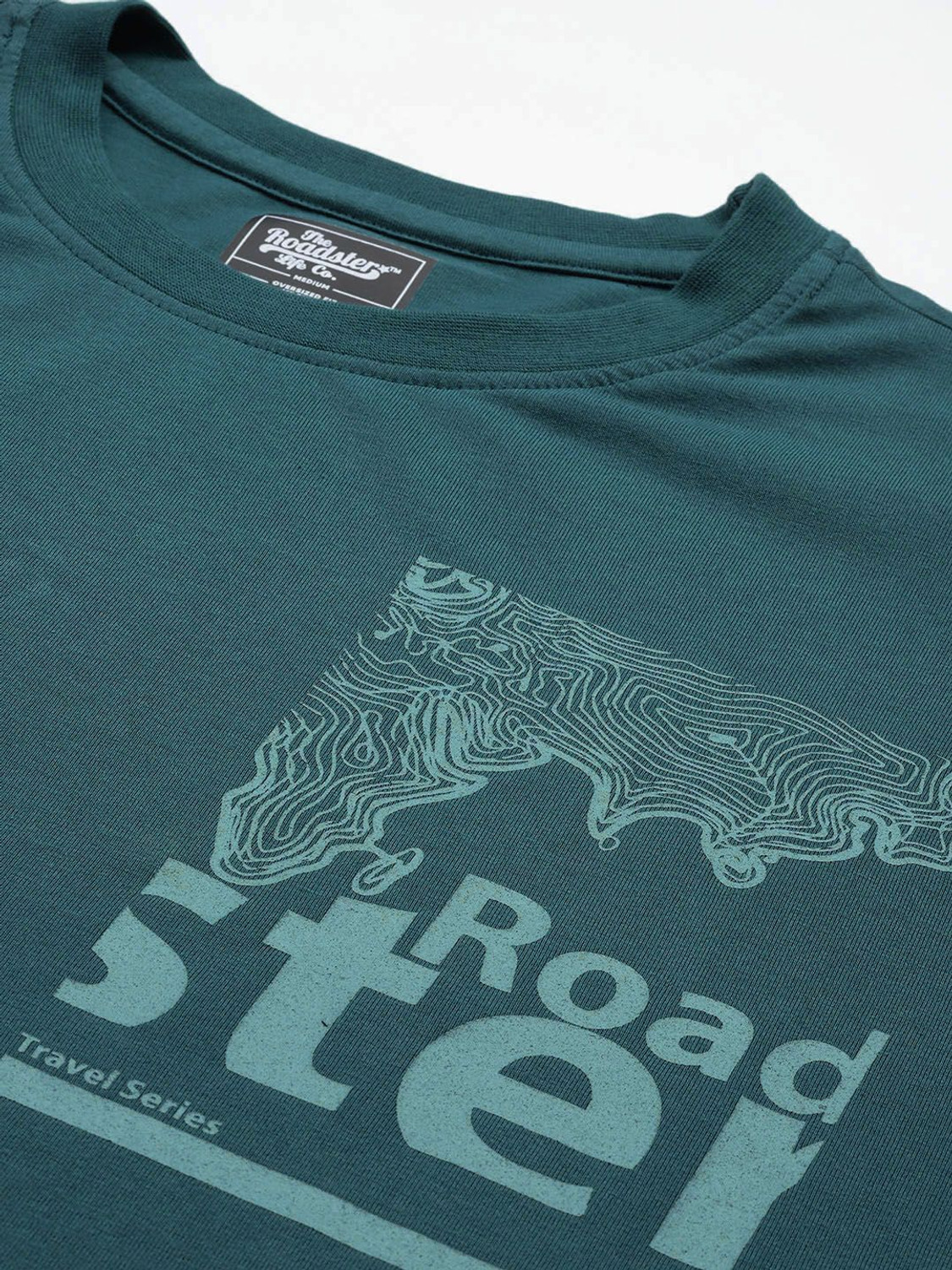 Image of Roadster Printed Men Round Neck Green T-Shirt