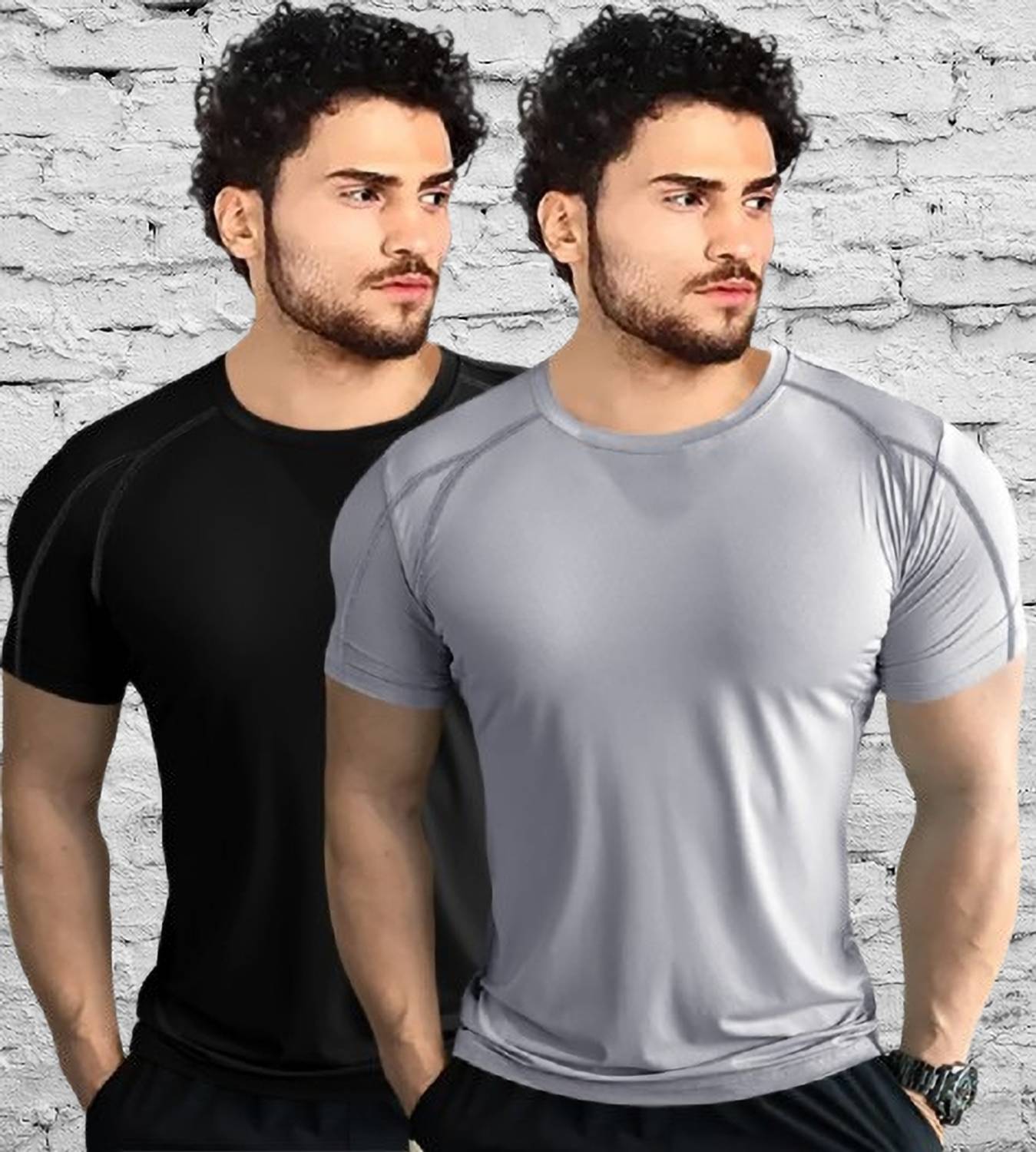 BELACHY Men Multicolor Round Neck T-Shirt Pack of 2 - Image 1