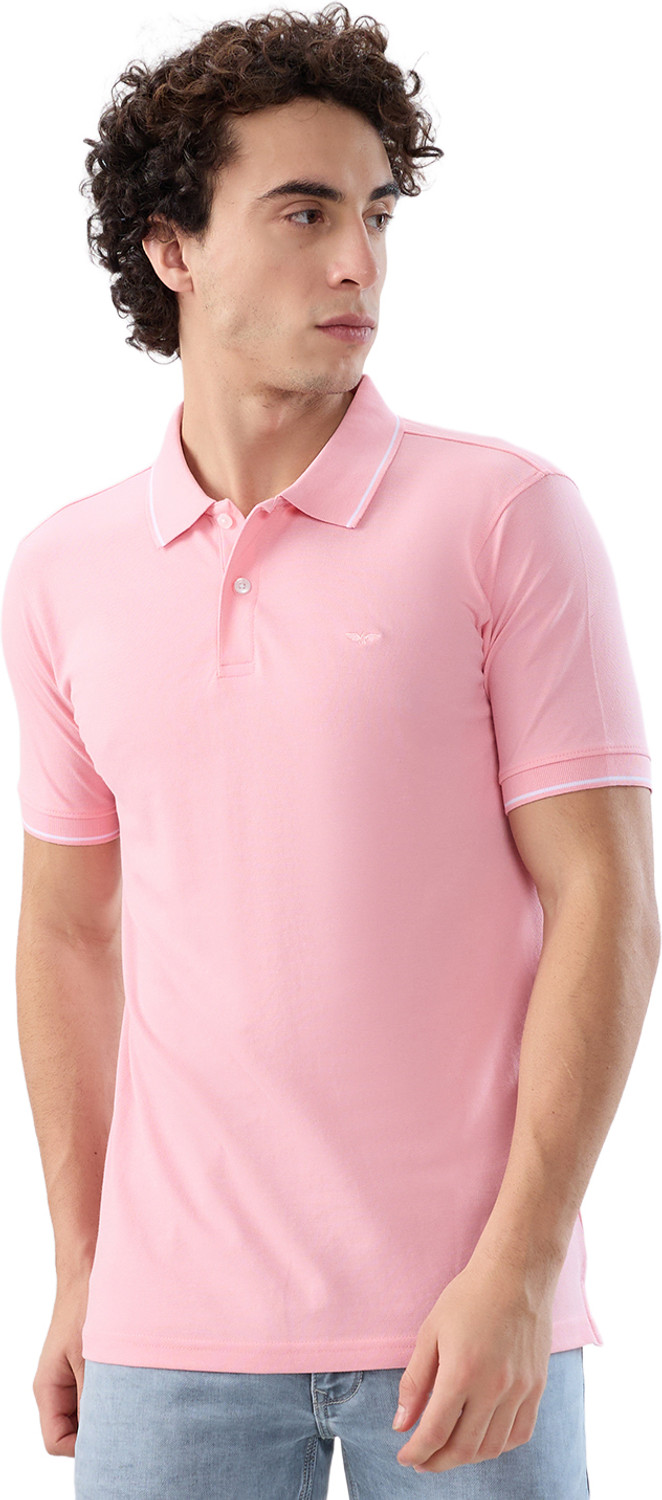 Image of PARK AVENUE Solid Men Polo Neck Green T-Shirt