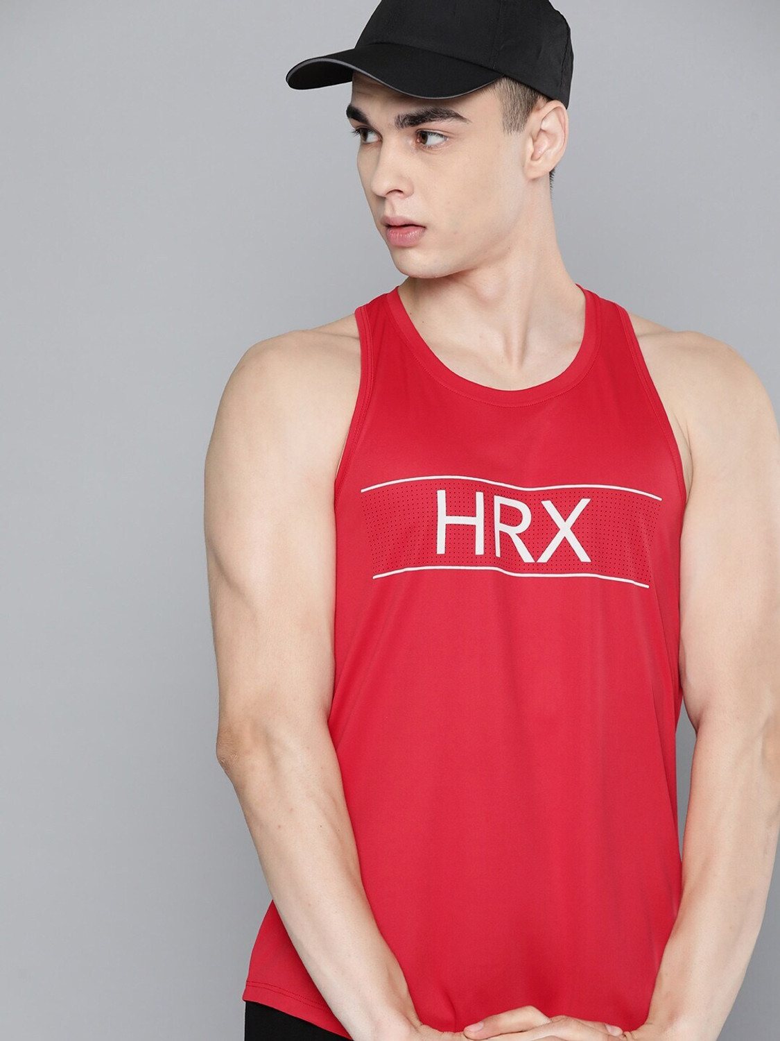 Image of HRX by Hrithik Roshan Printed Men Round Neck Red T-Shirt