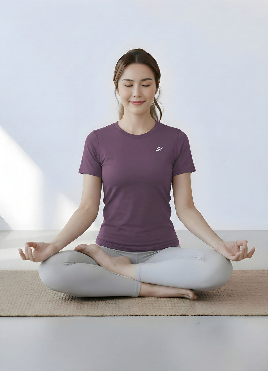 Image of NEXSUS APPARELS Solid Women Round Neck Purple T-Shirt