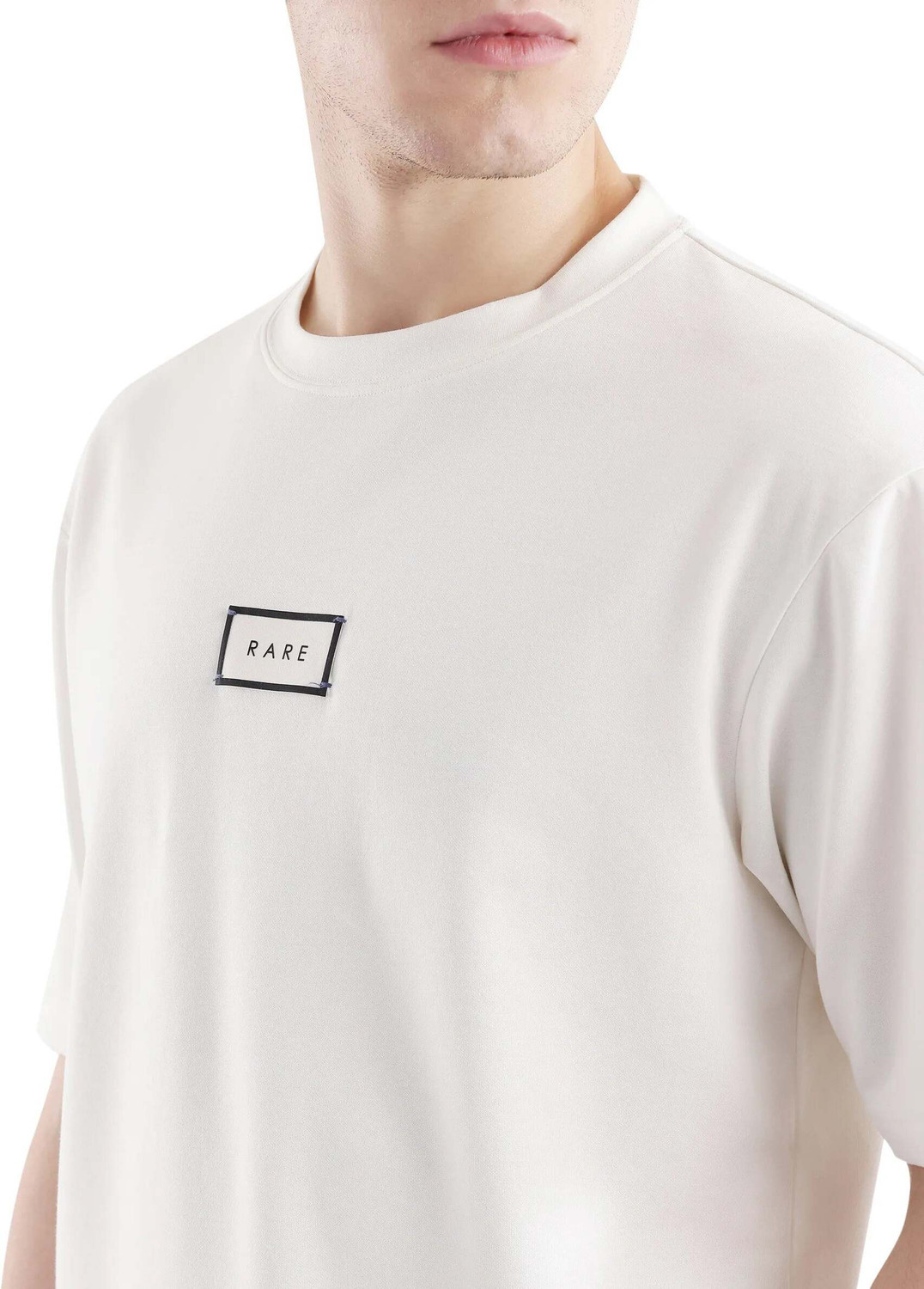 Image of RARE RABBIT Printed Men Round Neck White T-Shirt
