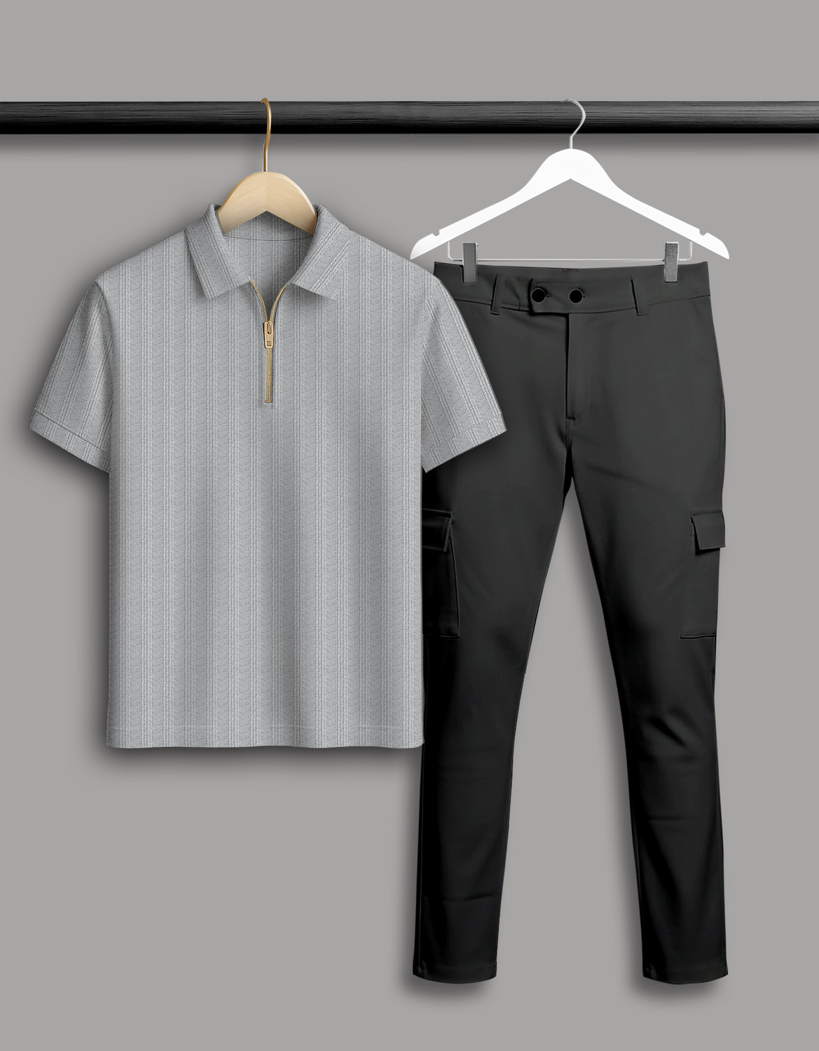 Image of COMBRAIDED Self Design Men Track Suit