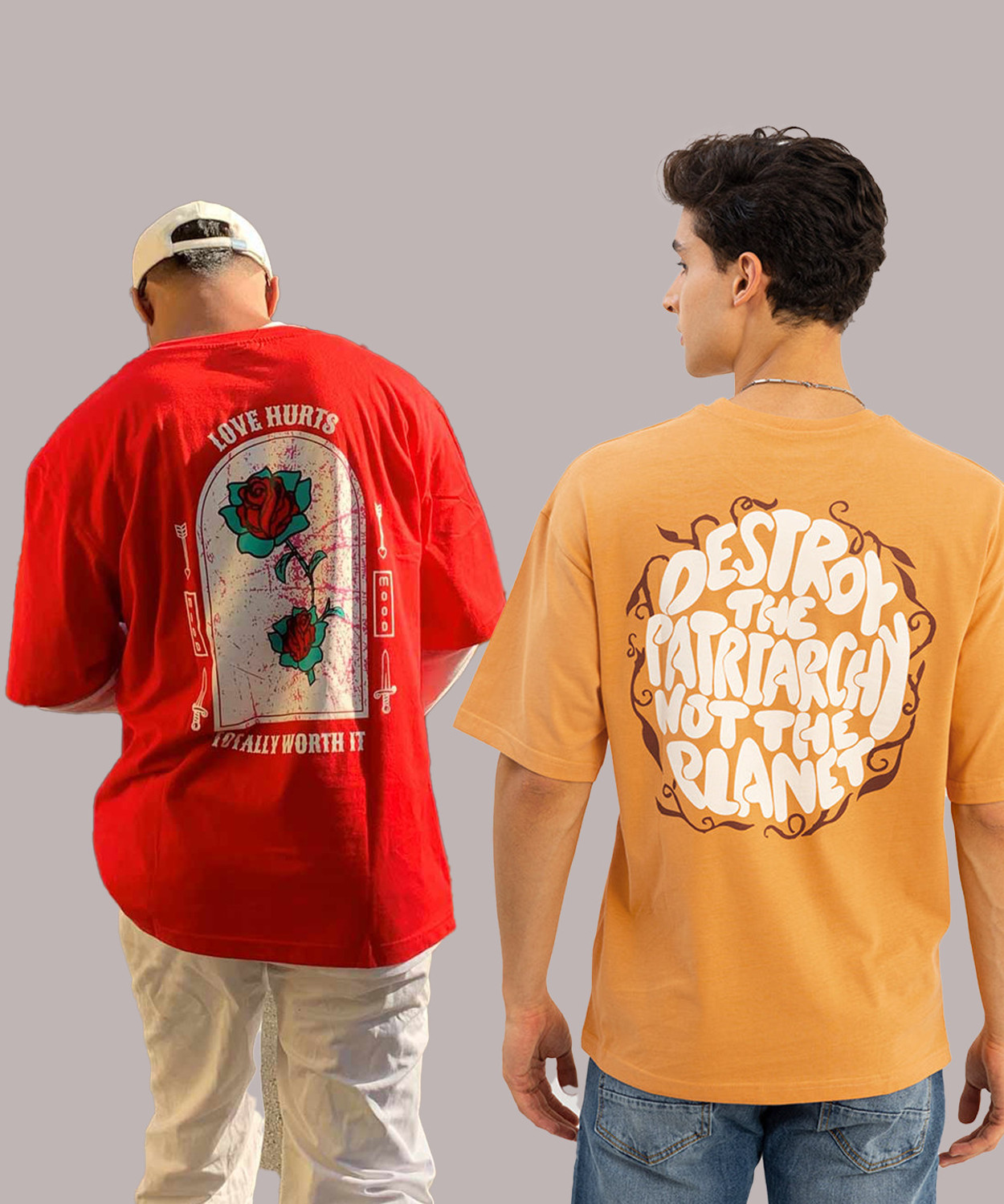 Image of HELL BOUND Typography Men Round Neck Multicolor T-Shirt