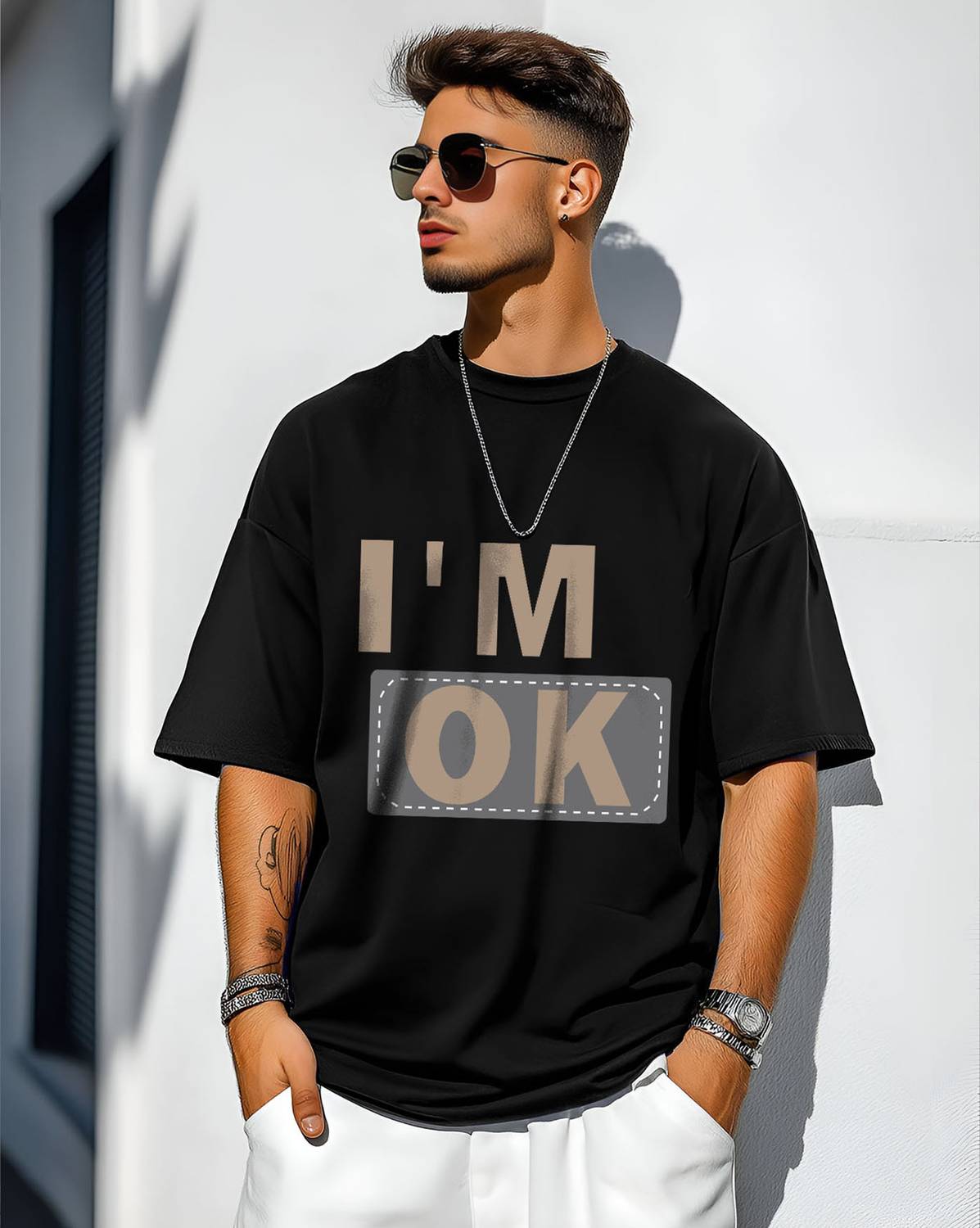 ENITOR Printed Men Round Neck Black T-Shirt