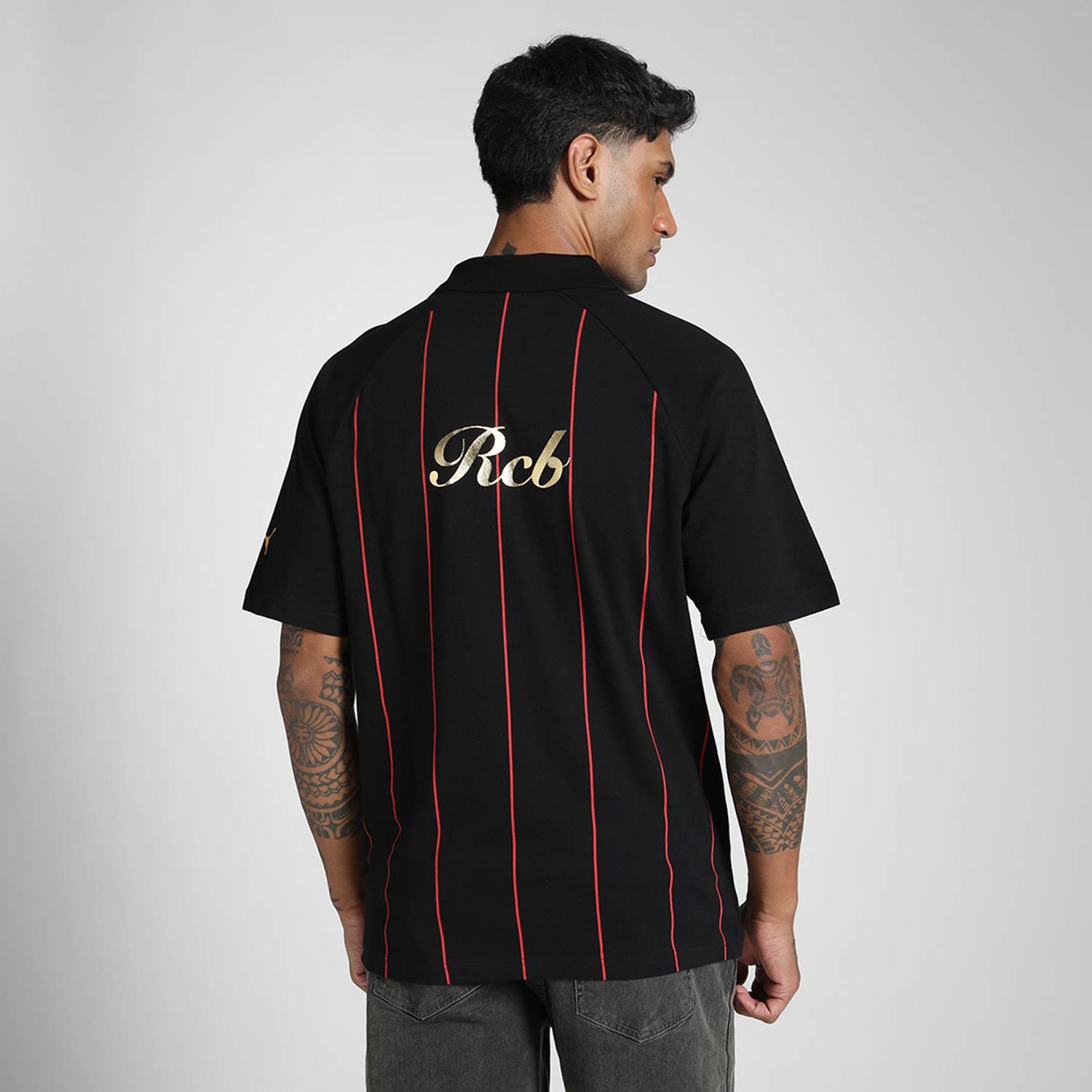 PUMA Black Men's Polo Neck T-Shirt - Image 2