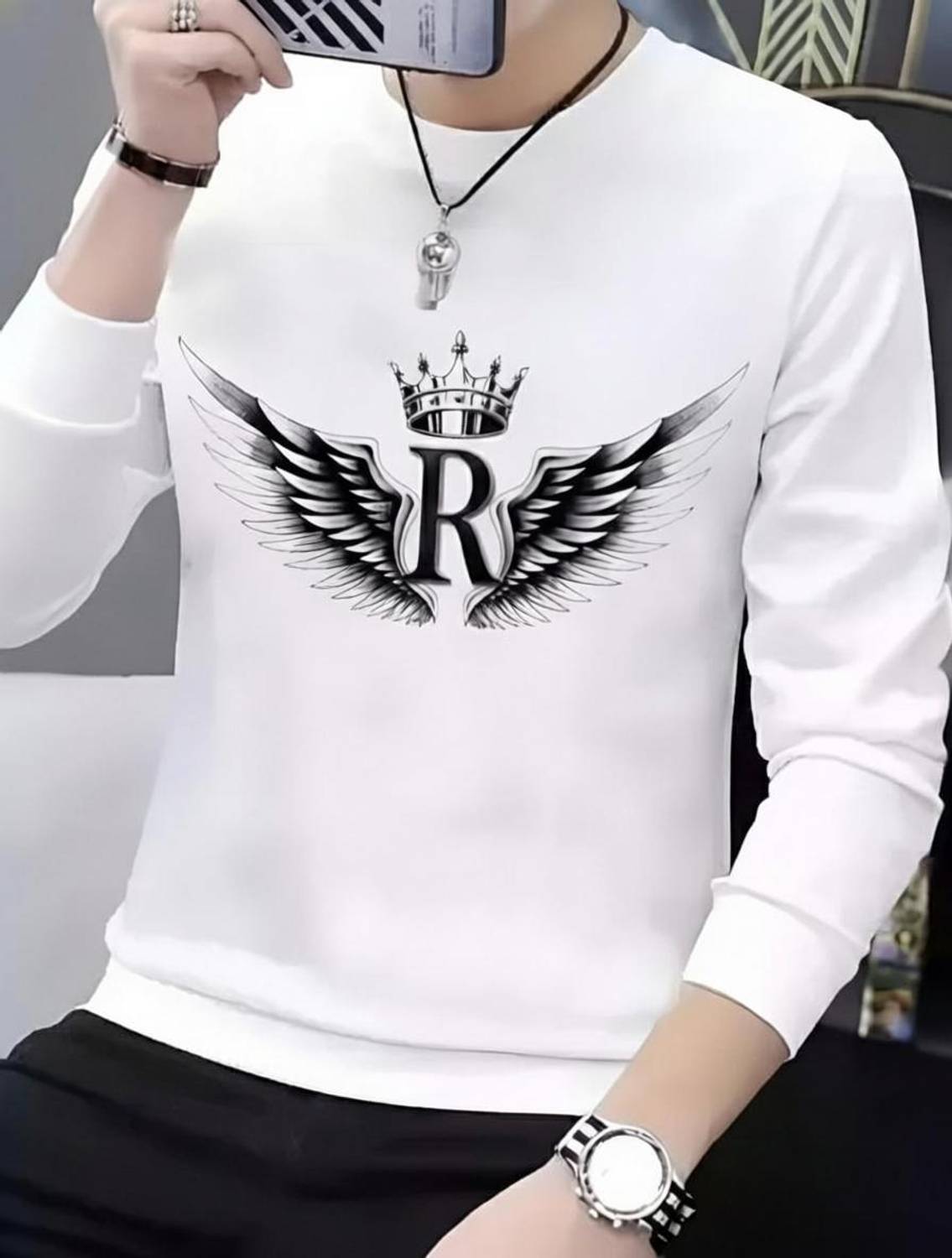 baquax Printed Men Round Neck White T-Shirt