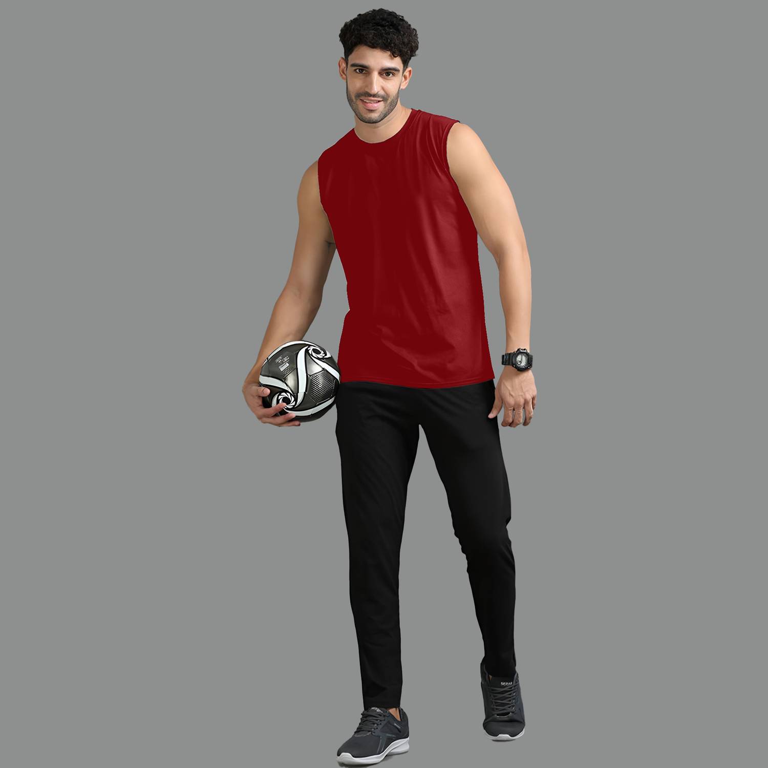 Jangoboy Men Maroon Round Neck T-Shirt - Image 5