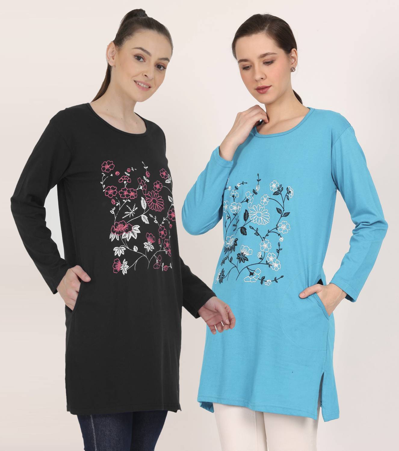 Ddaspration Floral Print Women Round Neck Multicolor T-Shirt
