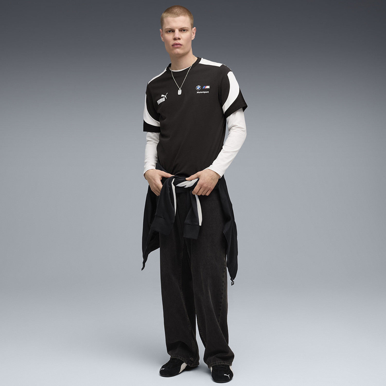 Image of PUMA Solid Men Crew Neck Black T-Shirt