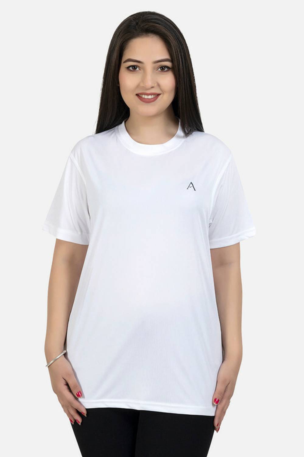 ABZJOGG Solid Women Round Neck White T-Shirt