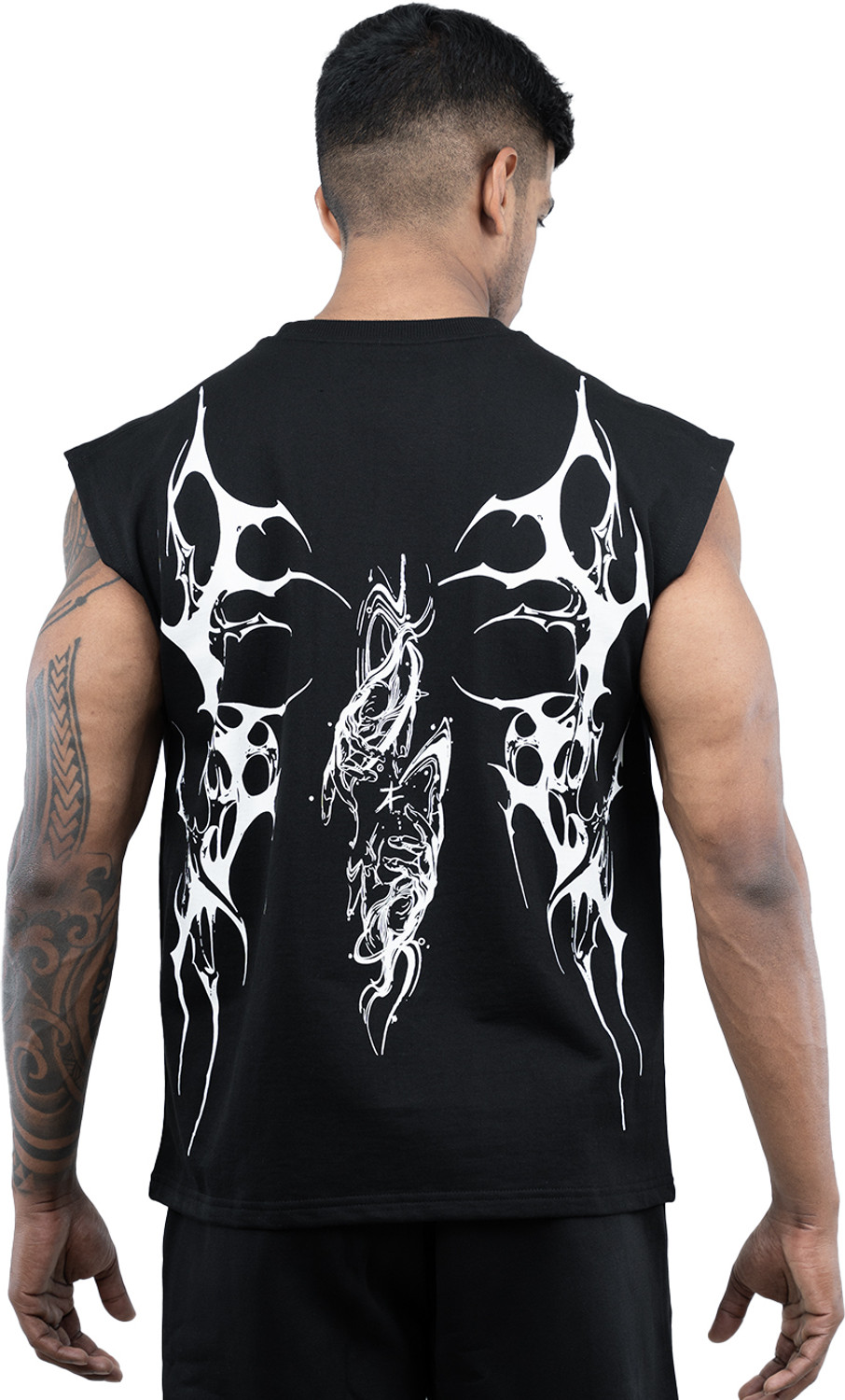 Image of Athflex Graphic Print Men Round Neck Black T-Shirt