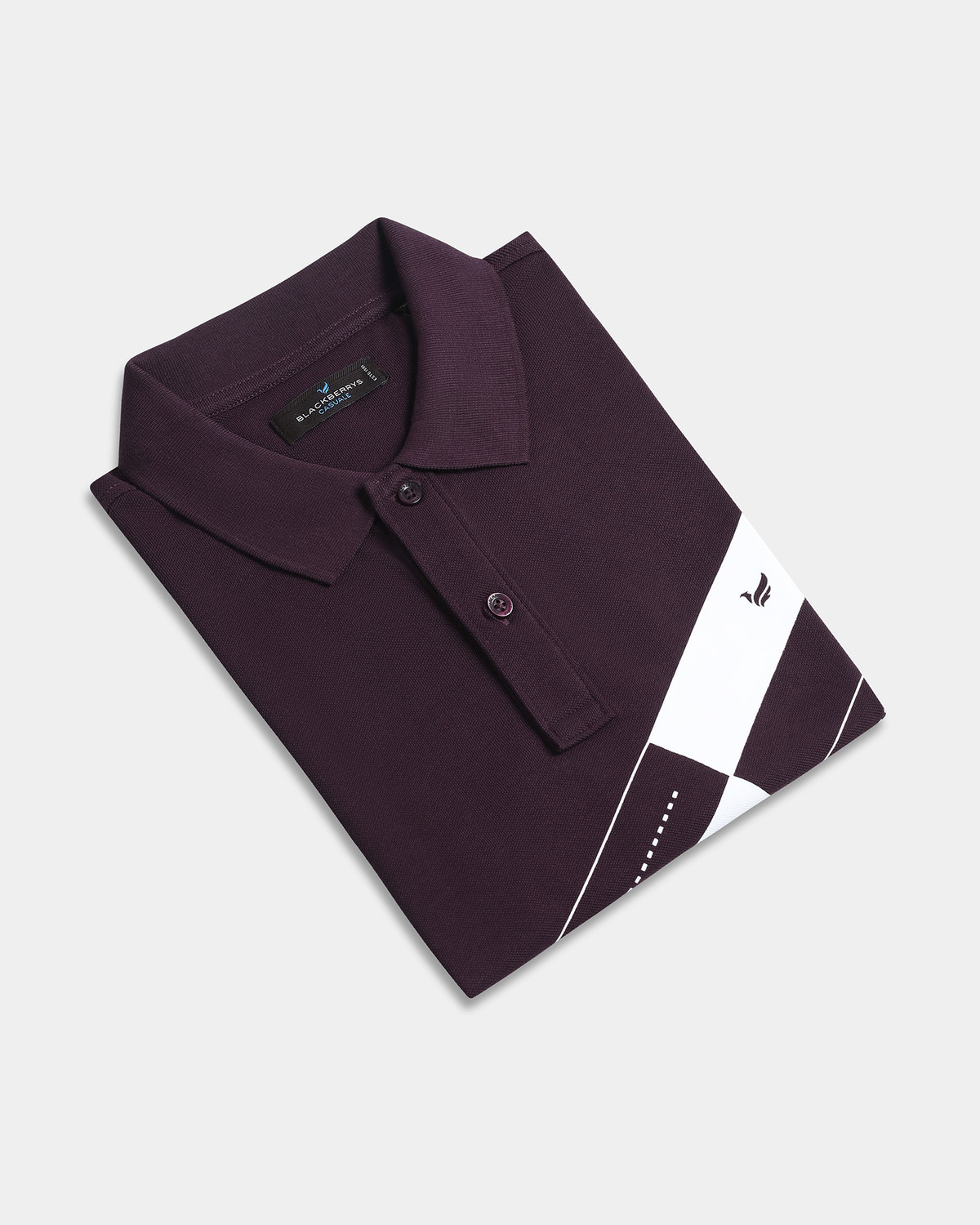 Image of Blackberrys Printed Men Polo Neck Maroon T-Shirt