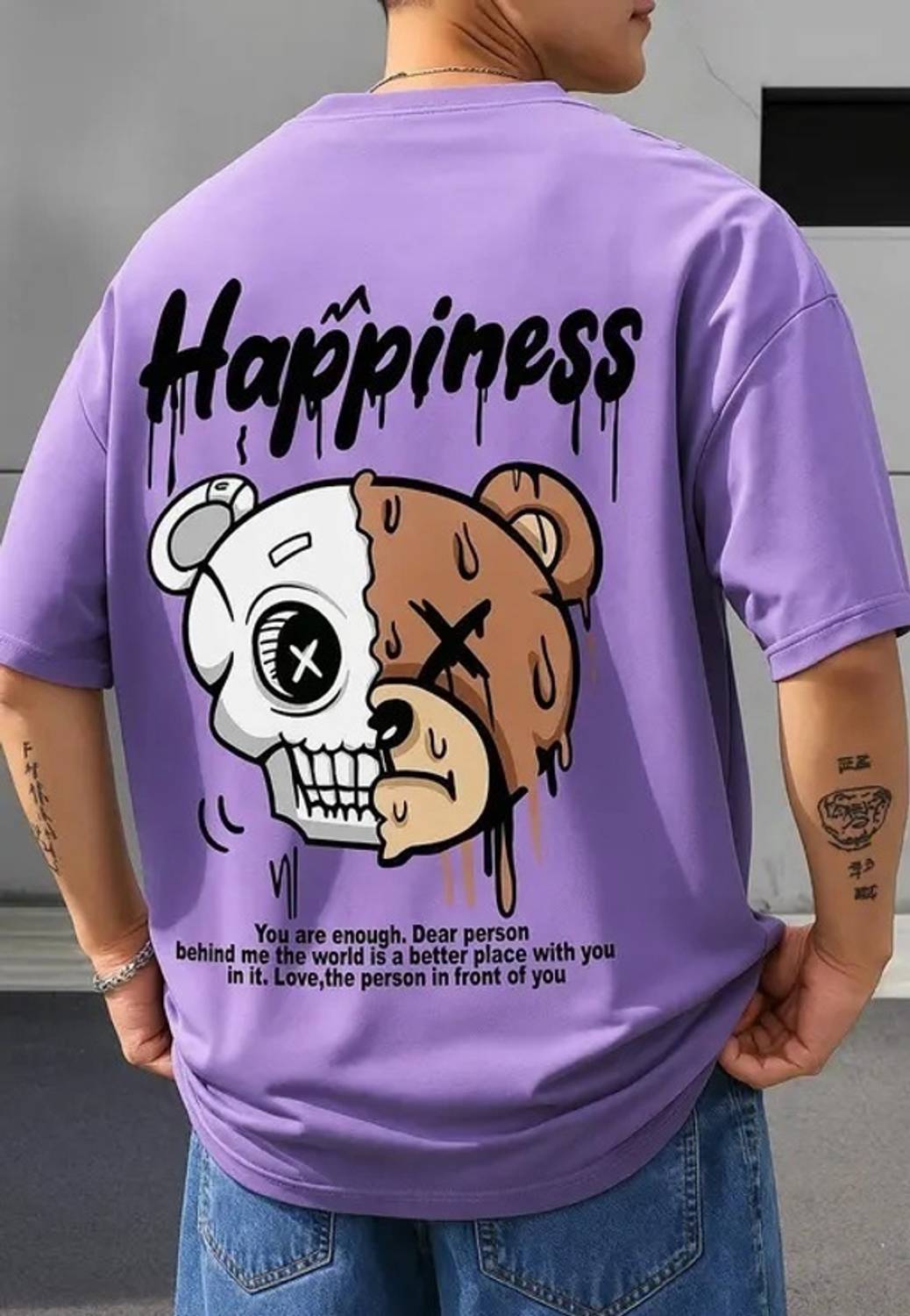 ERAGON Men's Purple Printed Round Neck T-Shirt - Image 1