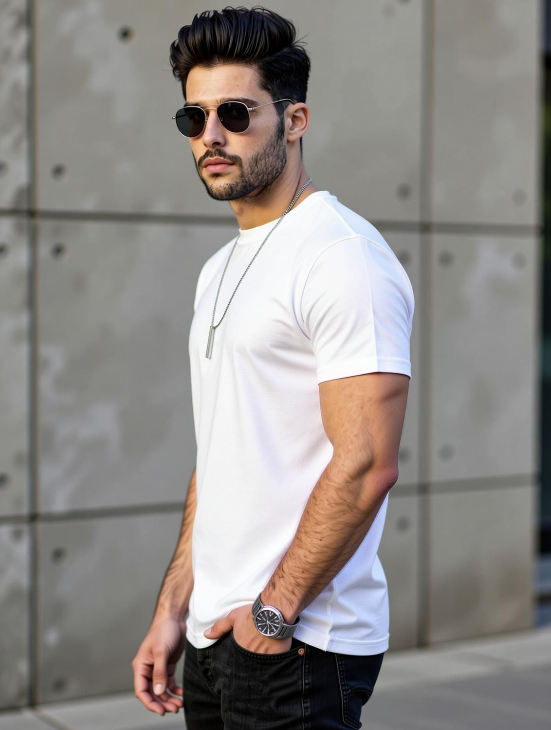Image of TRIPR Solid Men White T-Shirt