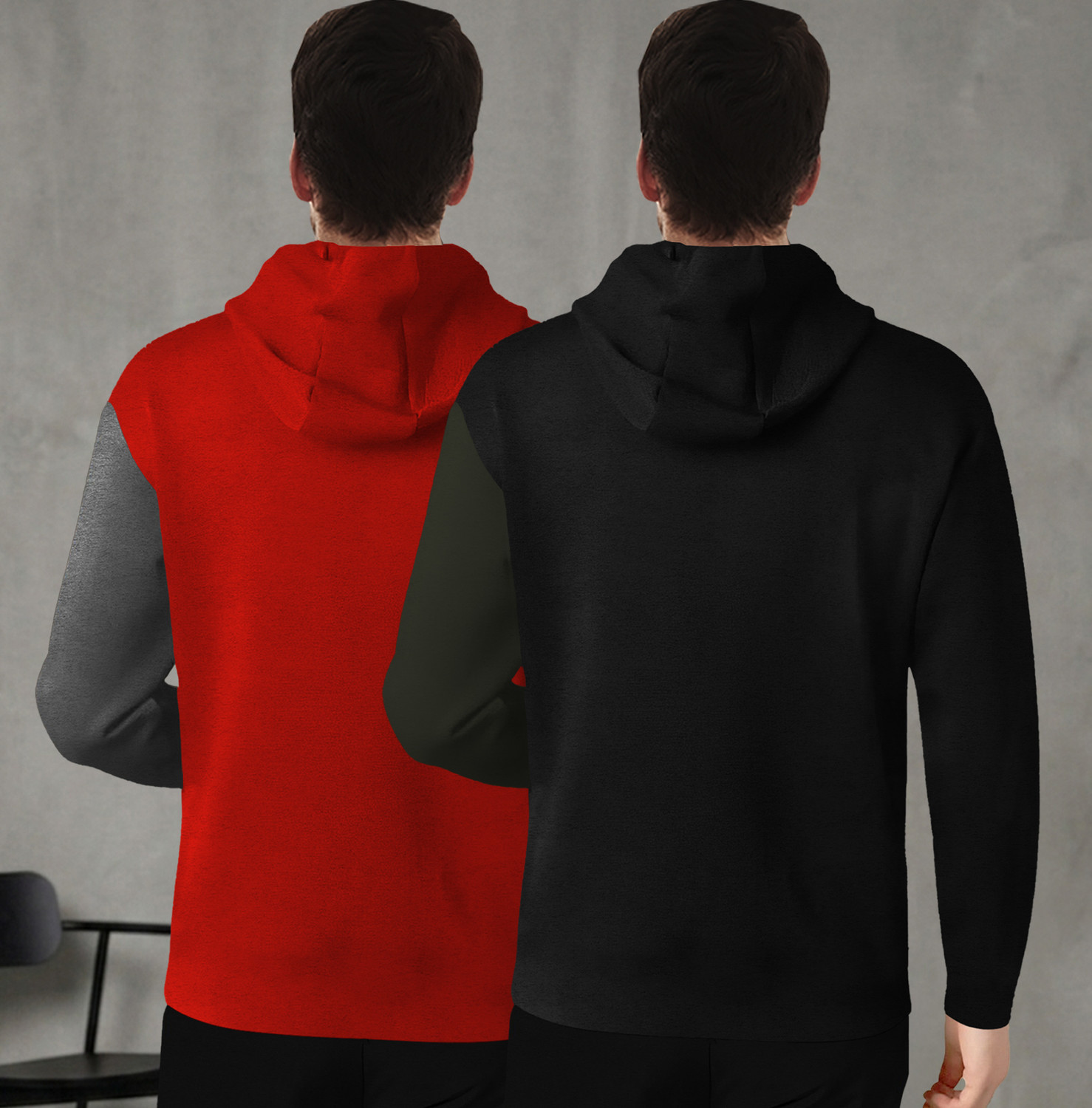 Image of TESSERACT Printed Men Hooded Neck Multicolor T-Shirt