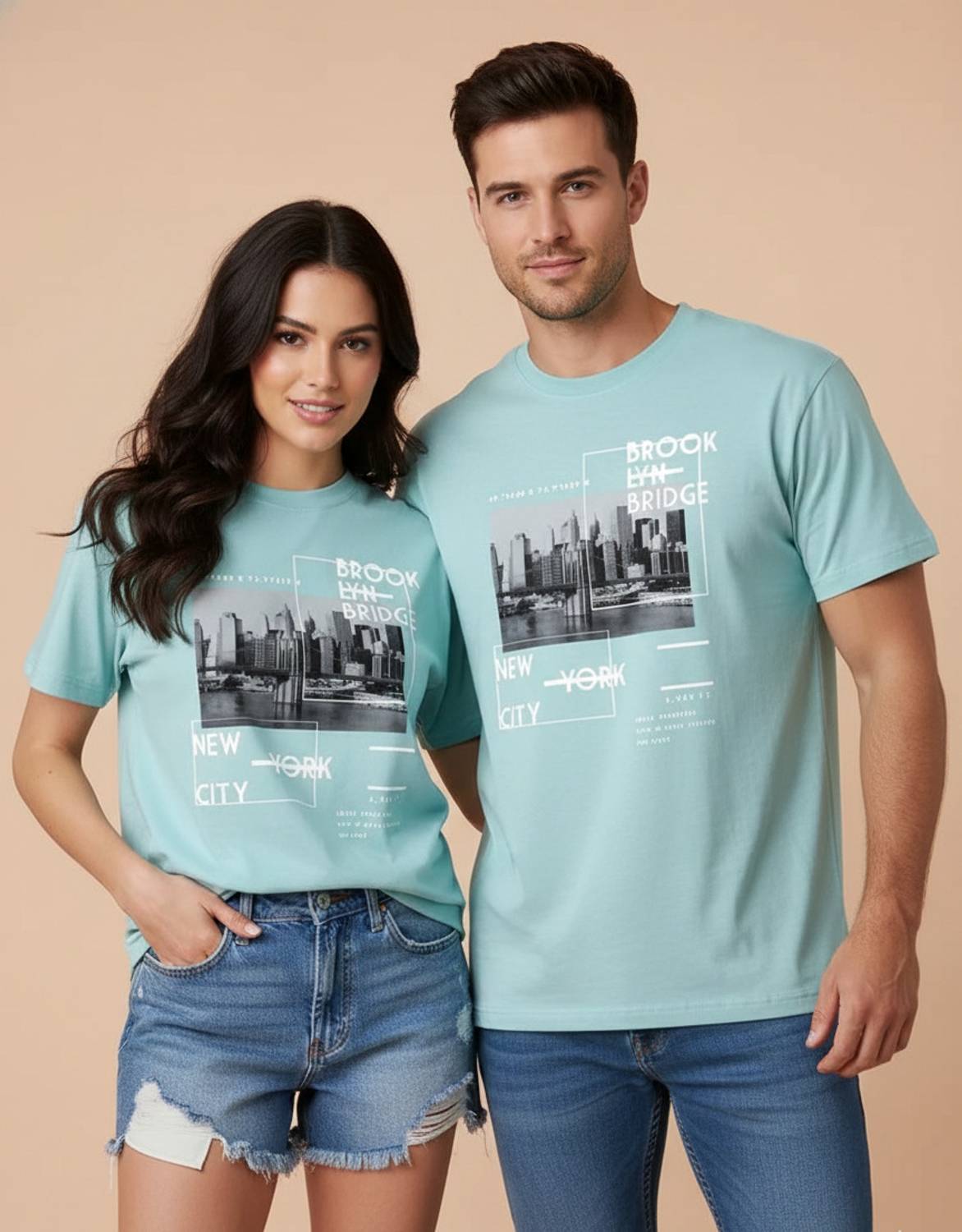 Tee Typography Printed Women Round Neck Light Blue T-Shirt - Image 2