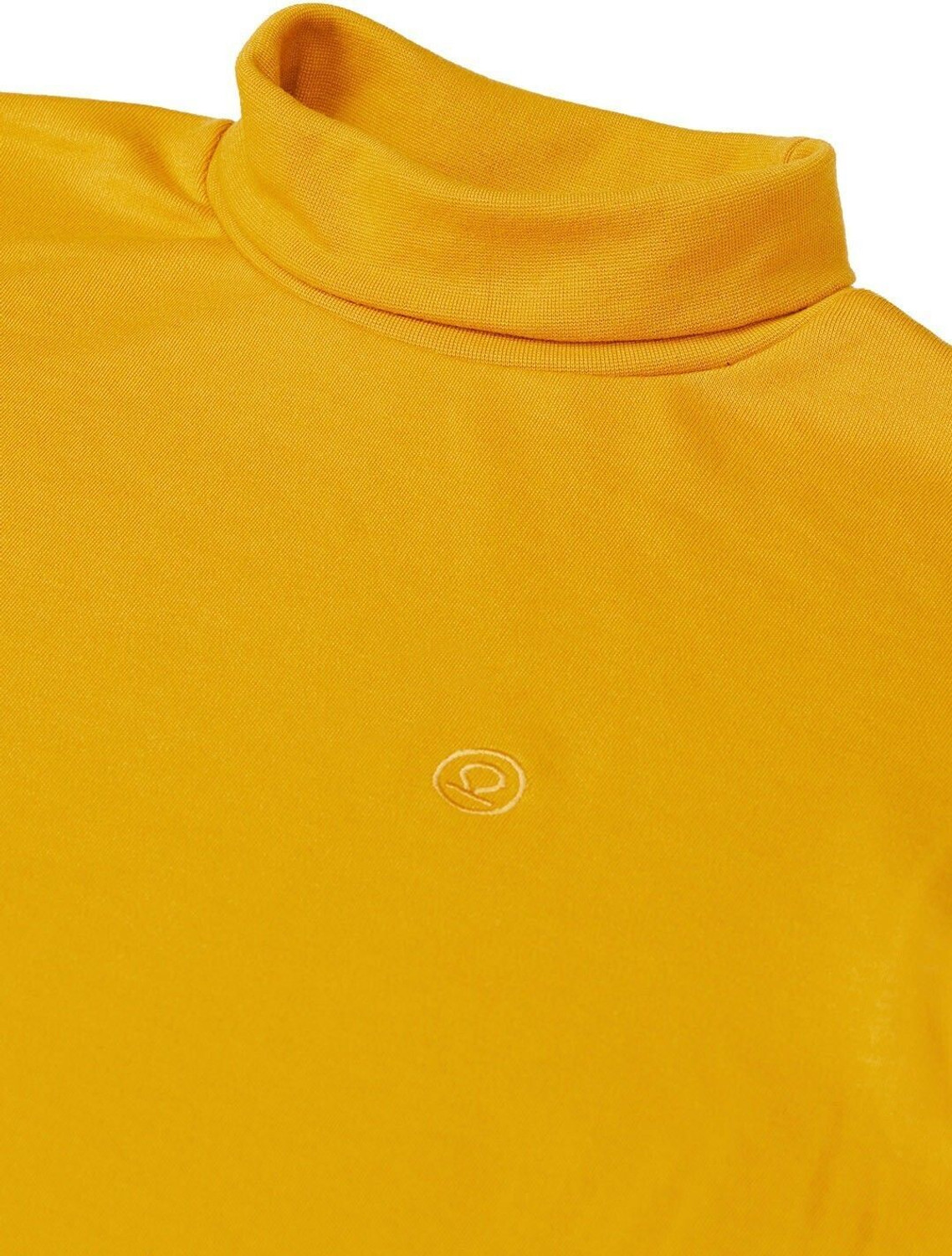 Image of CHKOKKO Solid Men High Neck Yellow T-Shirt