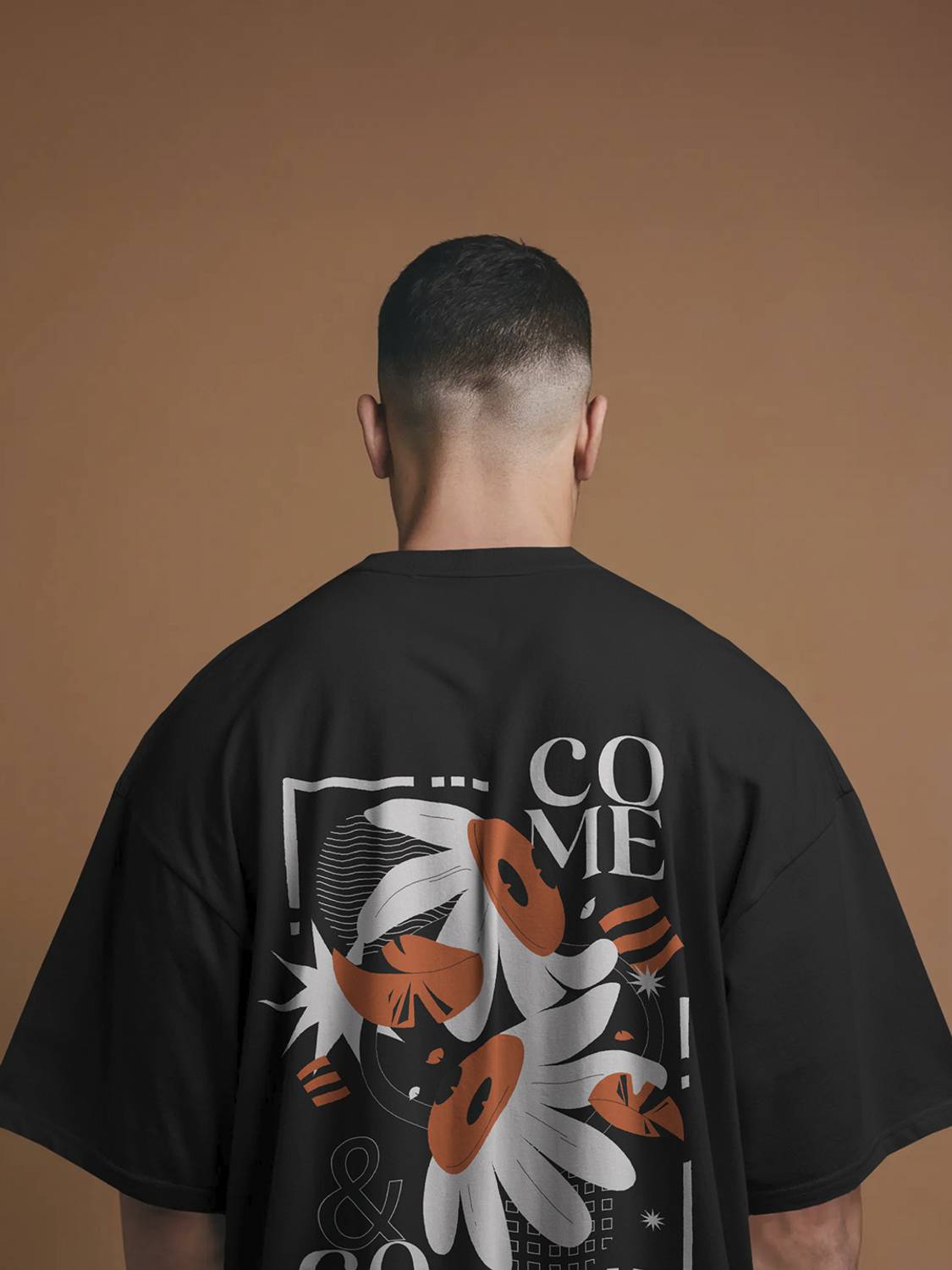 PS ENTERPRISES Men Graphic Print Round Neck Pure Cotton Black T-S