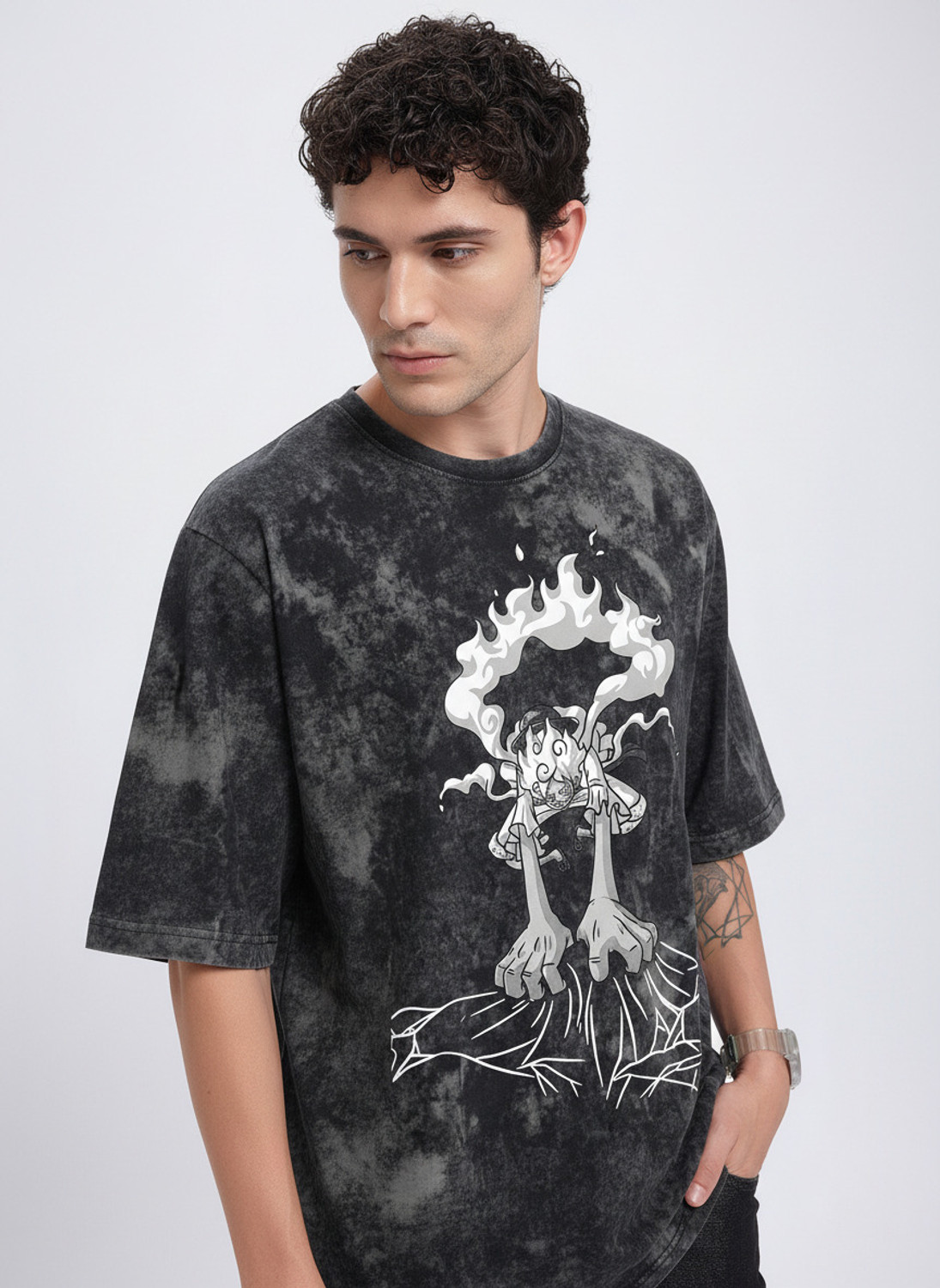 Image of LazyGreg Graphic Print Men Round Neck Black T-Shirt
